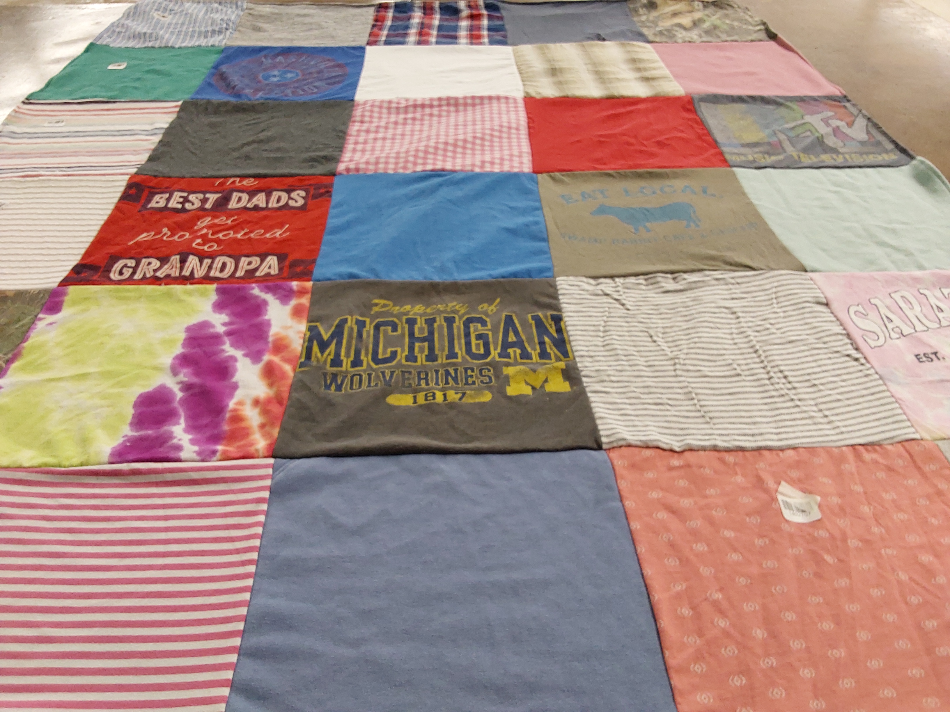 T-shirt quilt featuring michigan wolverines by michelle from MI