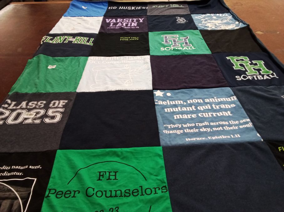 T-shirt quilt featuring flint hill school softball by Virginia from VA