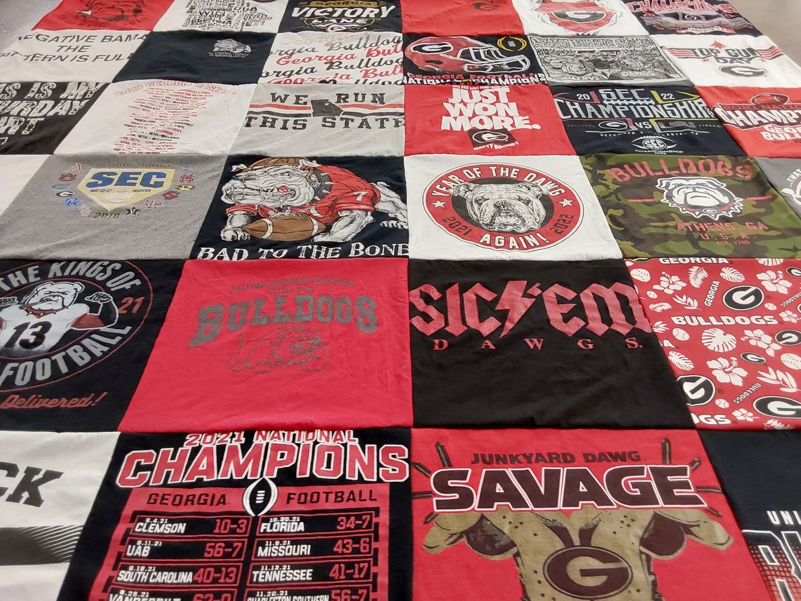 T-shirt quilt featuring georgia bulldogs football by Ashley from GA