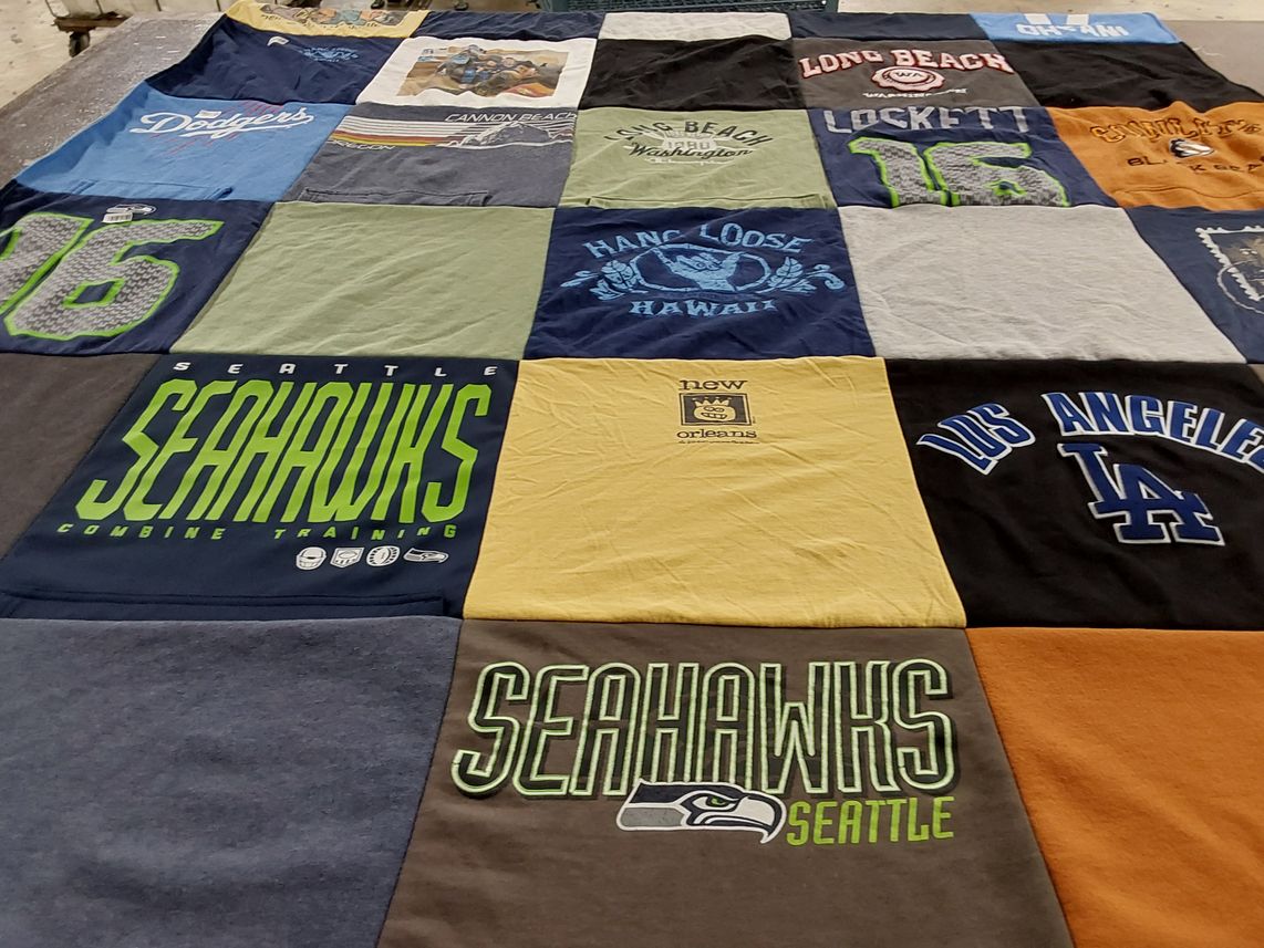 T-shirt quilt featuring seattle seahawks by Sara from WA