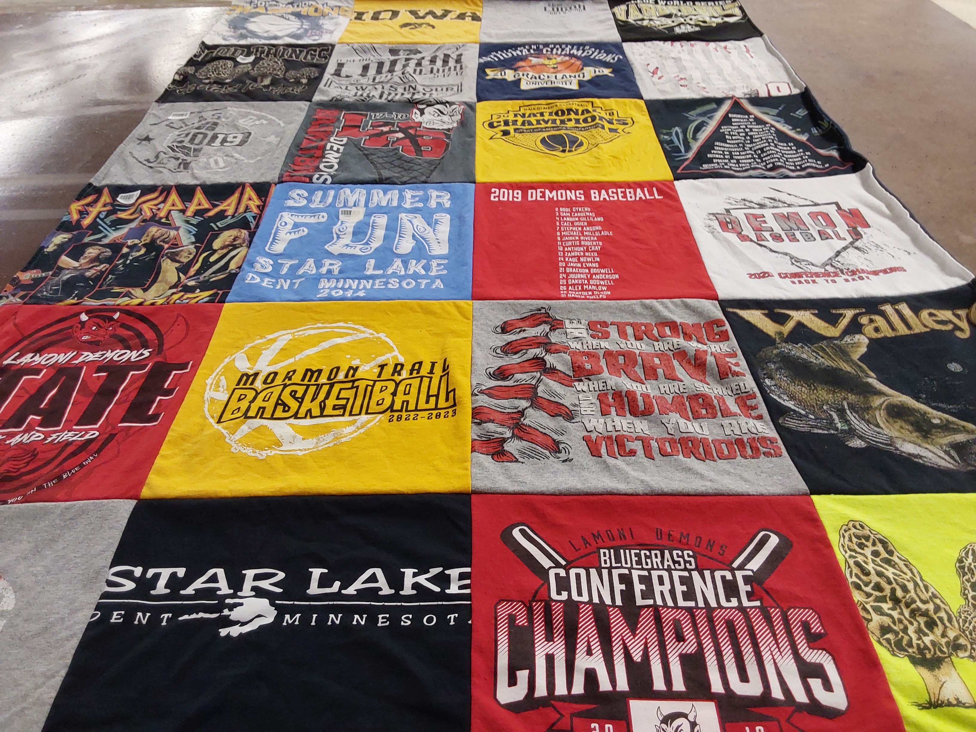 T-shirt quilt featuring lamoni demons by Karen from IA