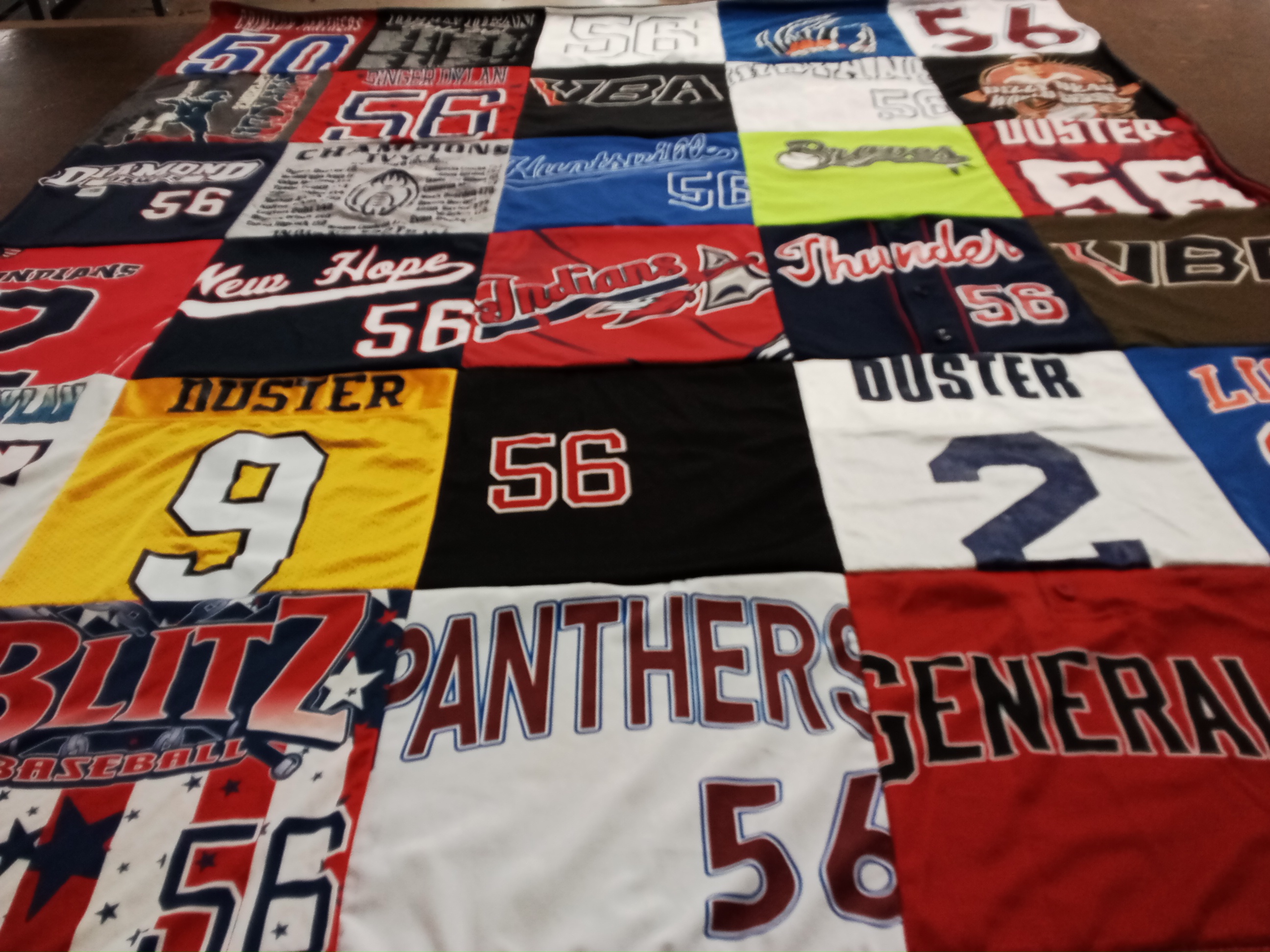 T-shirt quilt with baseball themes by Mario from AL