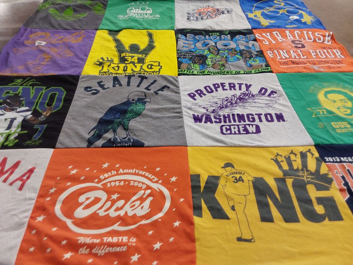 T-shirt quilt featuring seattle seahawks by David from WA