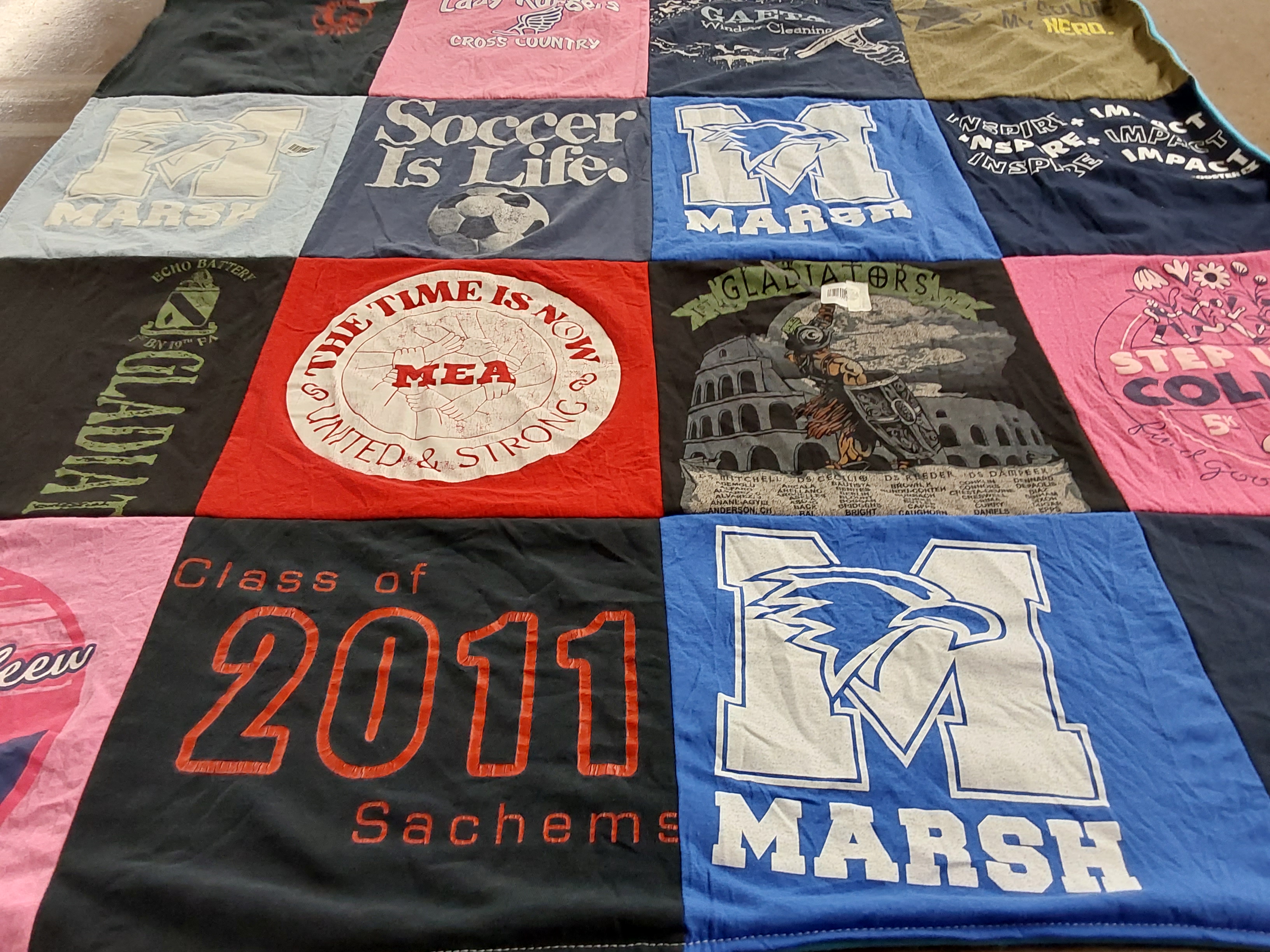T-shirt quilt featuring sachems by Cecelia from MA