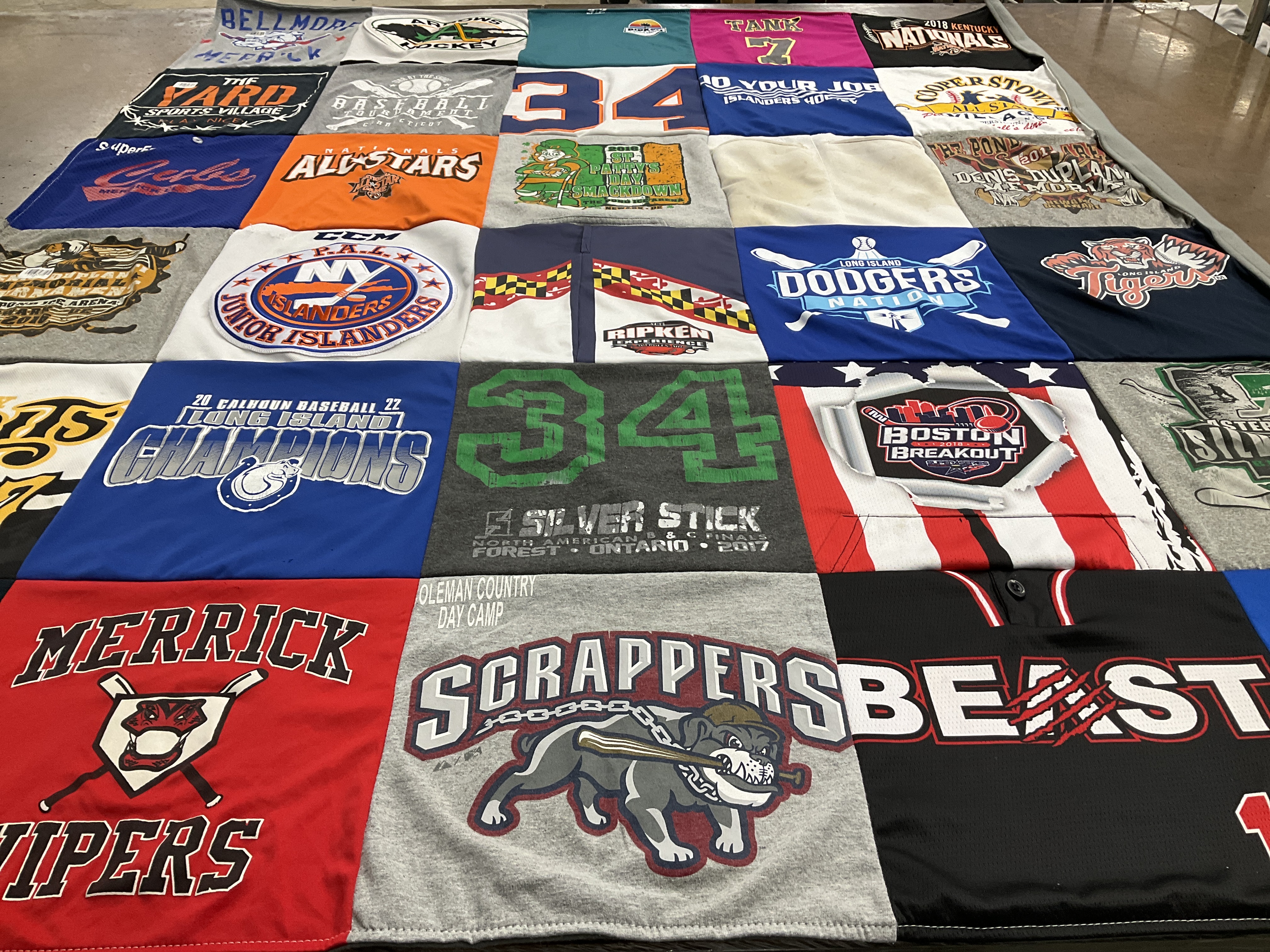 T-shirt quilt featuring long island islanders, merrick viper by Lisa from NY