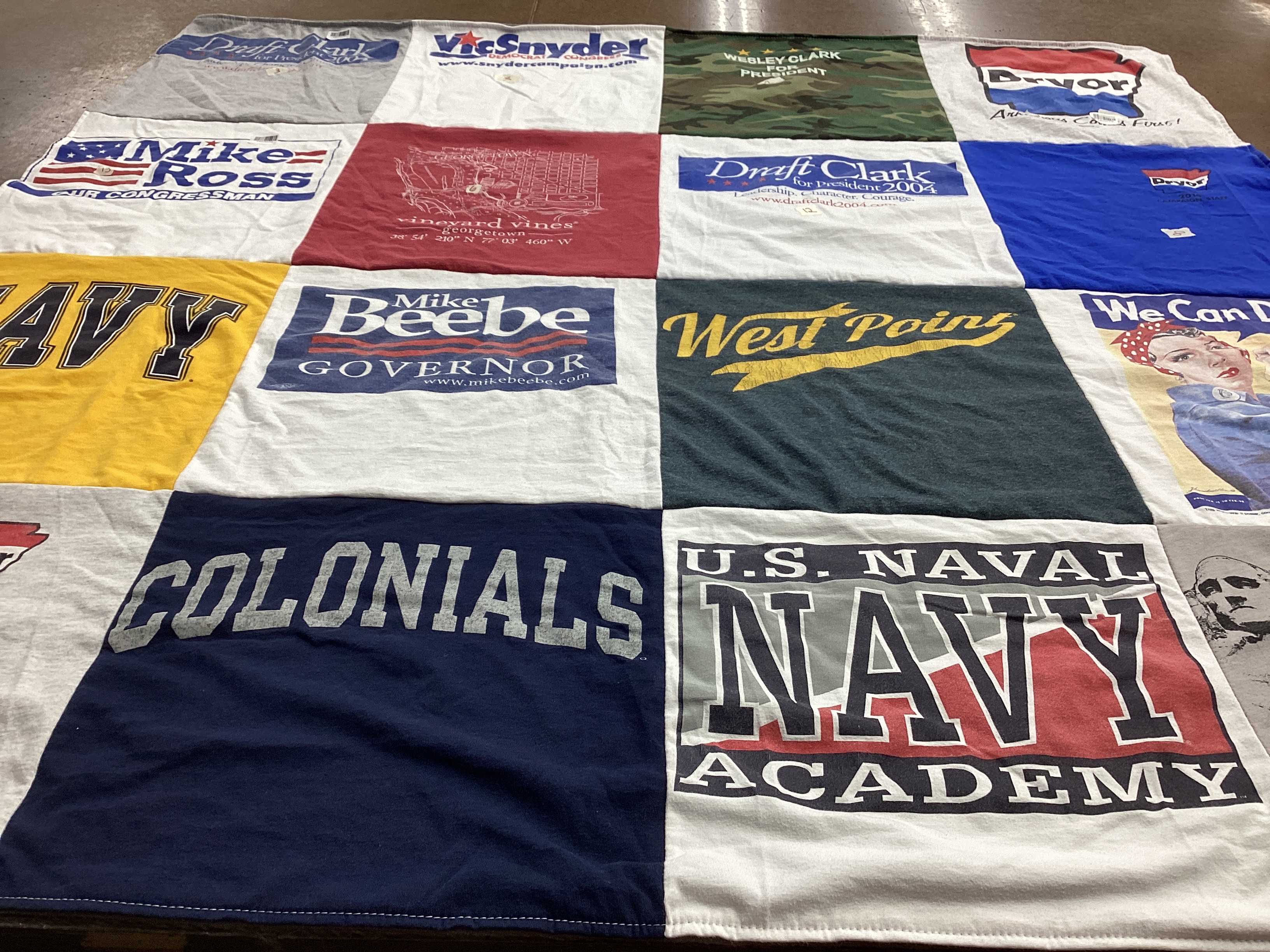 T-shirt quilt from west point military academy by Beth from AR