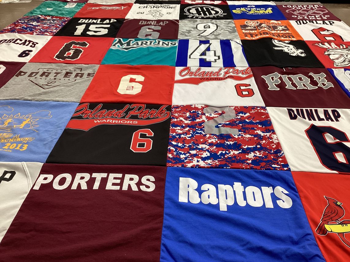 T-shirt quilt featuring dunlap high school, orland park high school by Laura and Steve from IL
