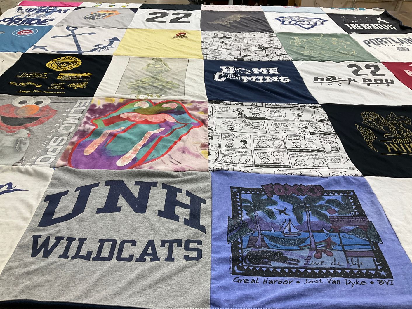 T-shirt quilt featuring unh wildcats by Maria from RI