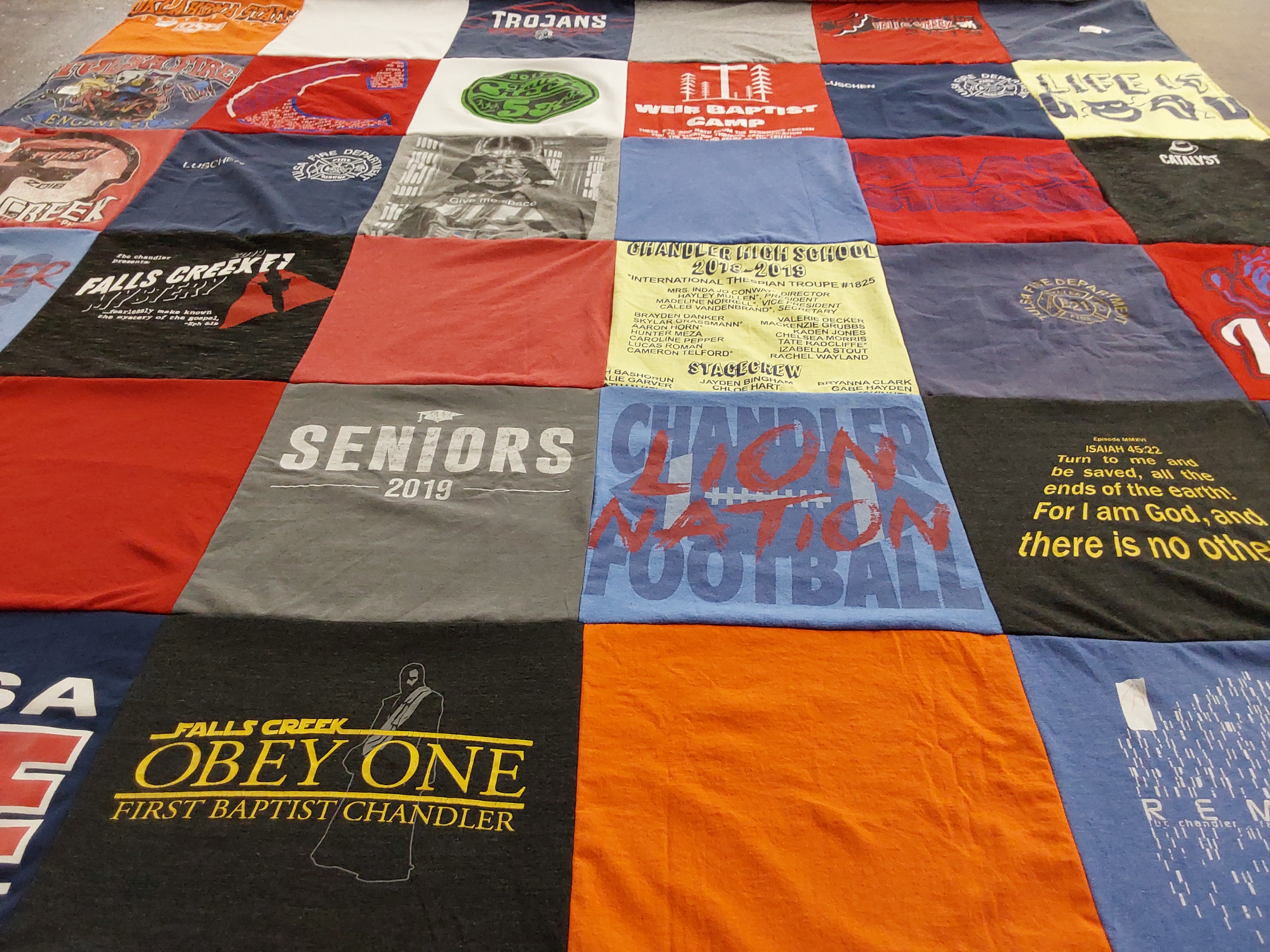 T-shirt quilt featuring lion nation football by Diana from OK
