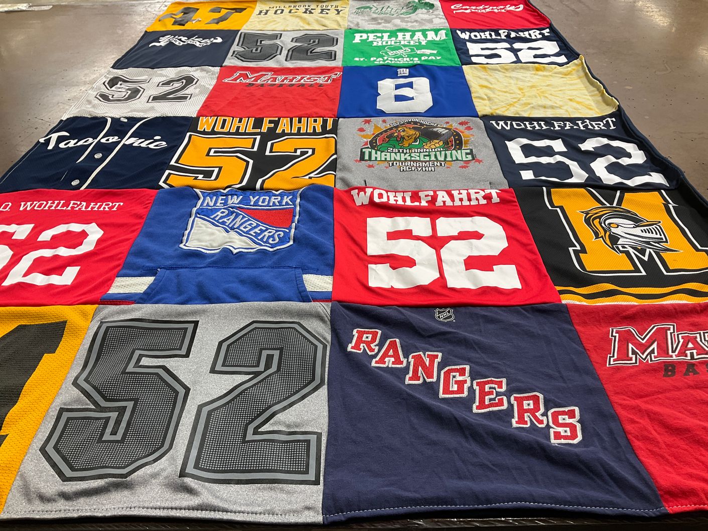T-shirt quilt featuring new york rangers by Katie from NY
