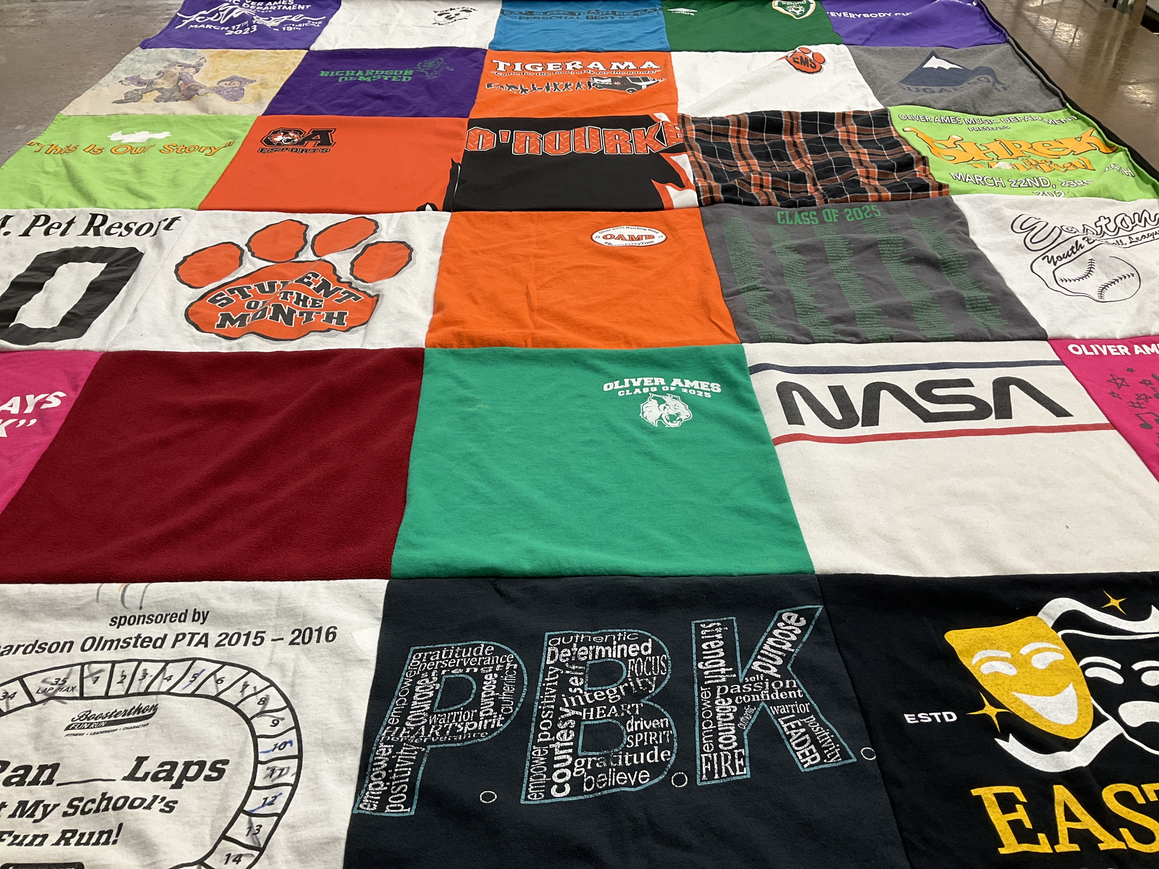 T-shirt quilt featuring eastontown baseball league by Janelle from MA