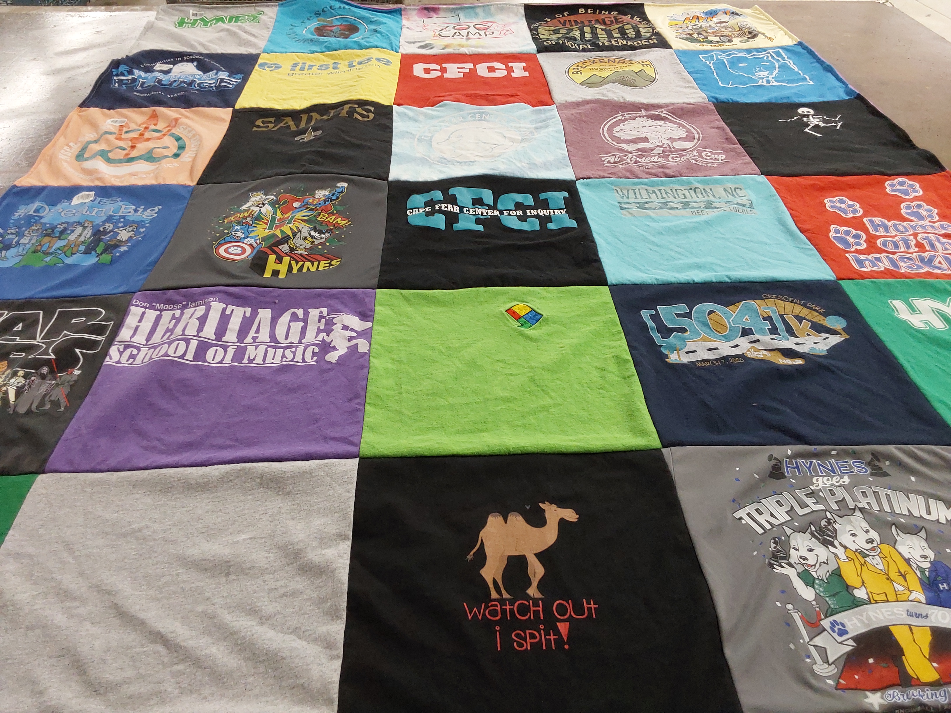 T-shirt quilt with music, education themes by Trisha from NC