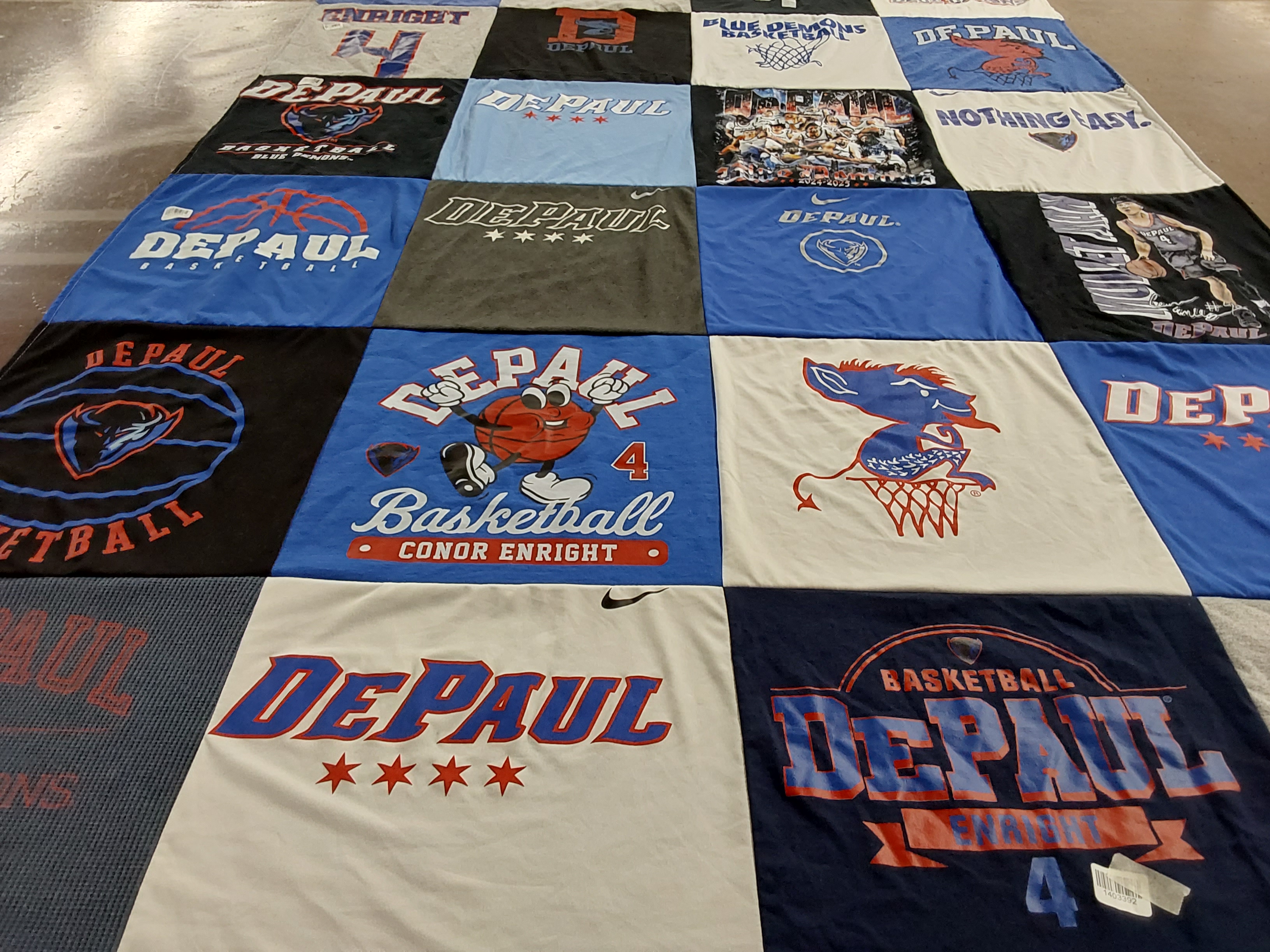 T-shirt quilt featuring depaul university basketball by Conor from IL