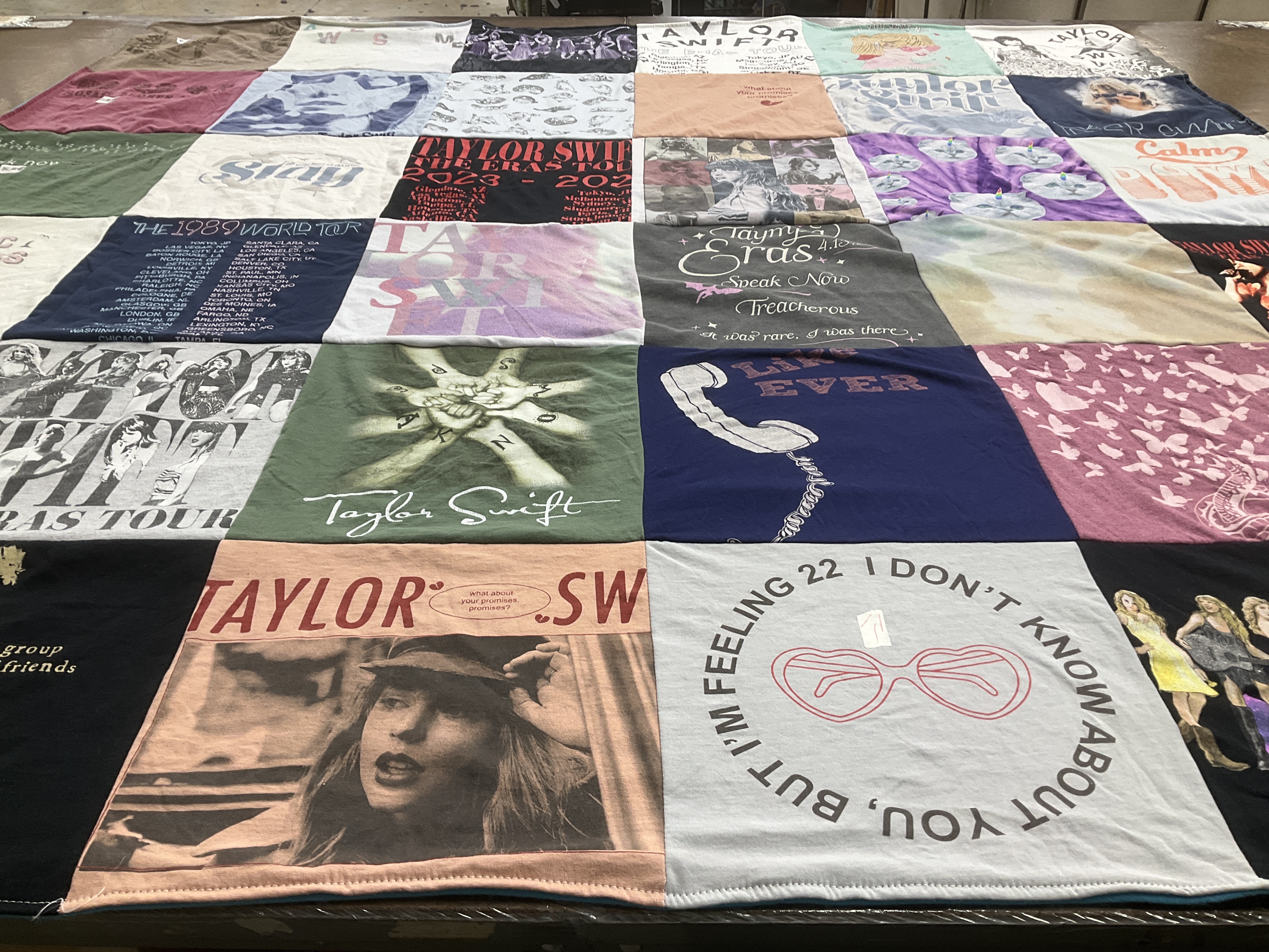 T-shirt quilt with music, concerts themes by KATHERINE from FL