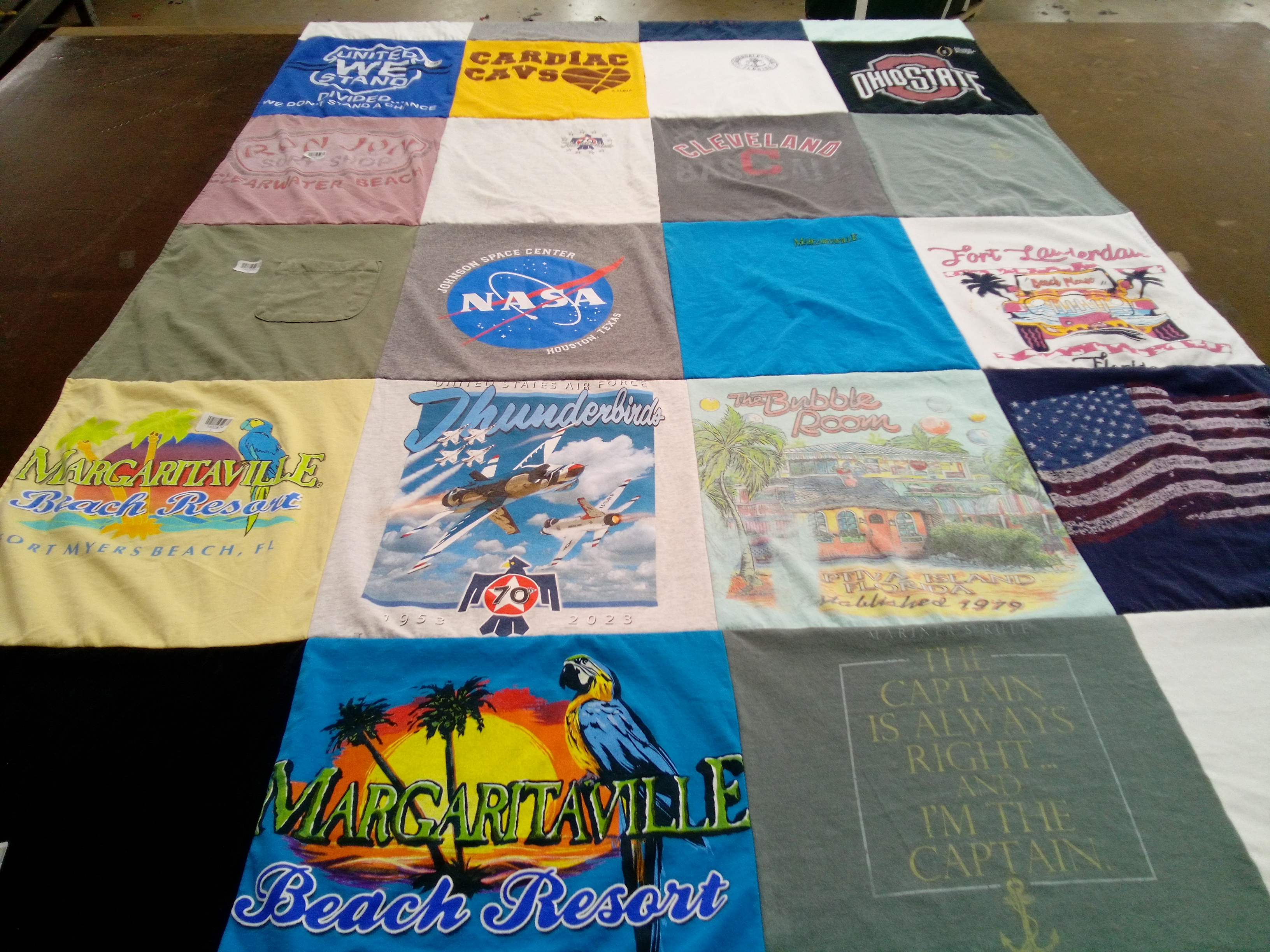 T-shirt quilt featuring cleveland cavaliers, thunderbirds by Deborah from OH