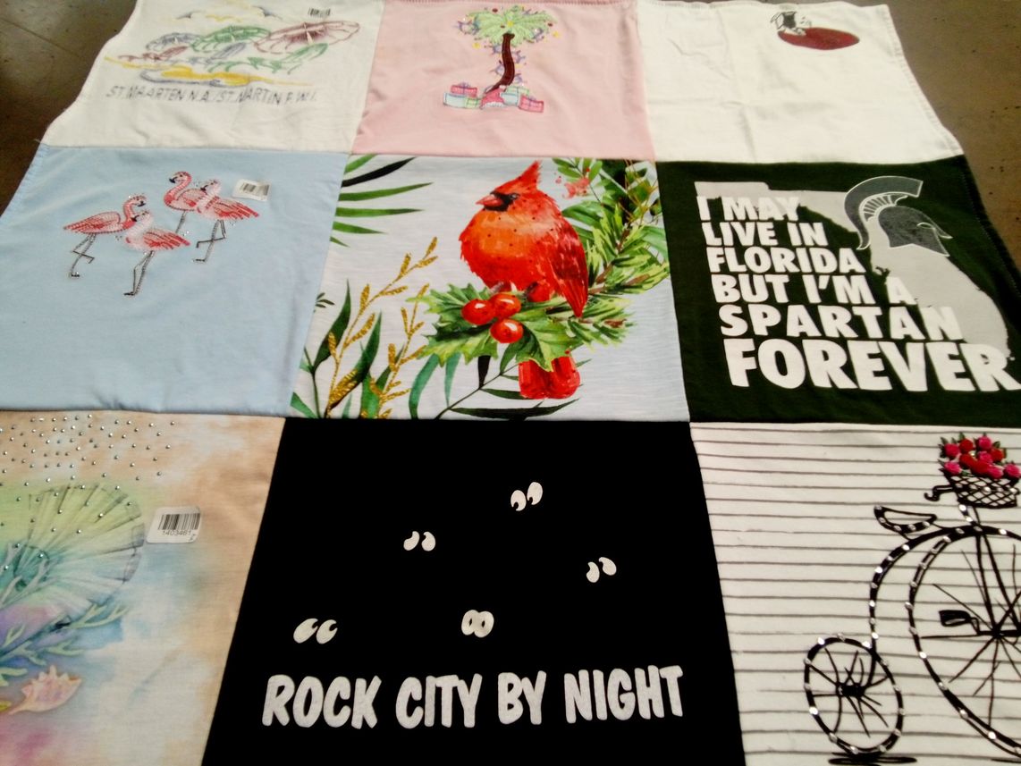 T-shirt quilt featuring michigan state spartans by Sandy from MI
