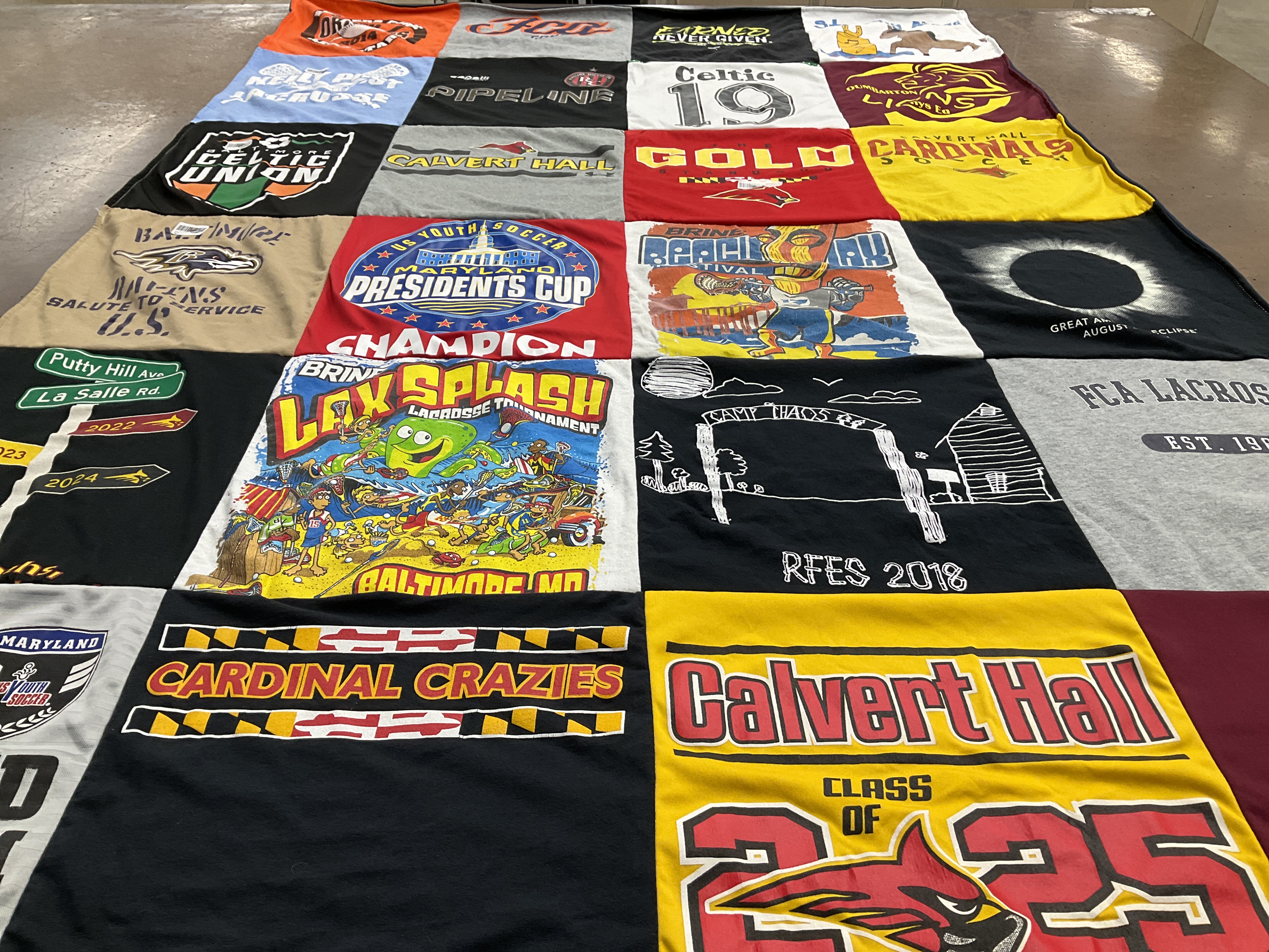 T-shirt quilt featuring calvert hall cardinals by Kristen from MD