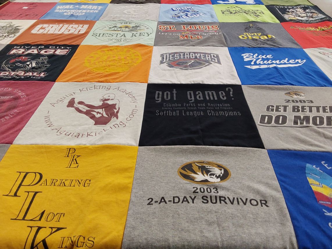 T-shirt quilt featuring columbia parks and recreation softball league by Michael from FL