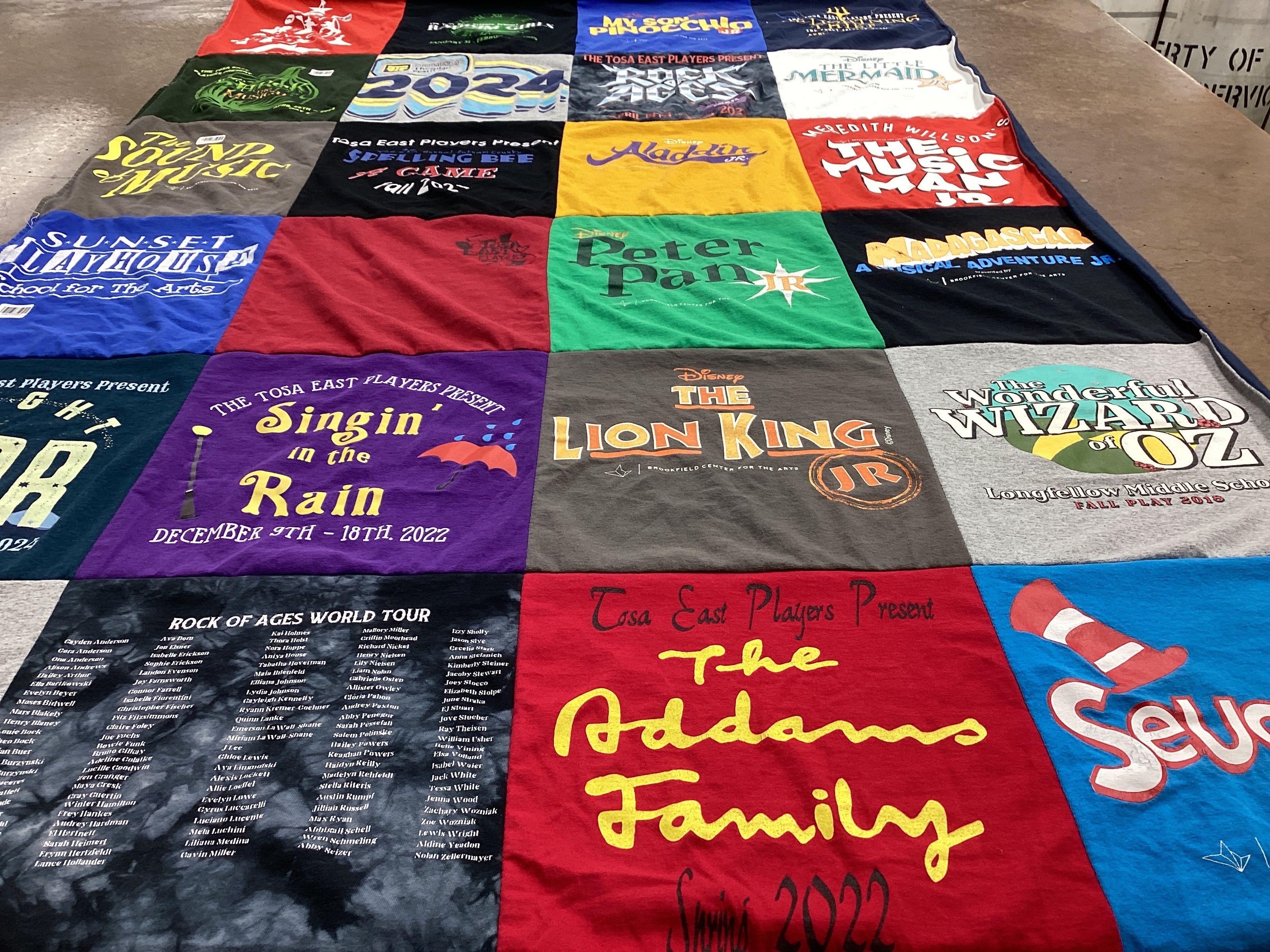 T-shirt quilt from longfellow middle school by Jen from WI