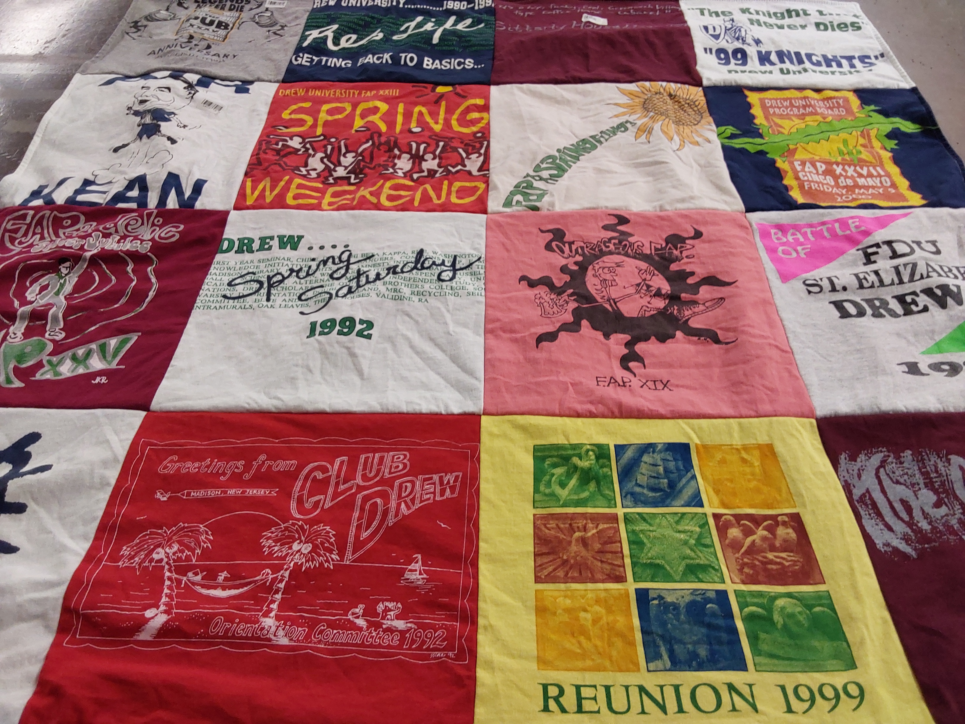 T-shirt quilt from drew university by Frank from NJ