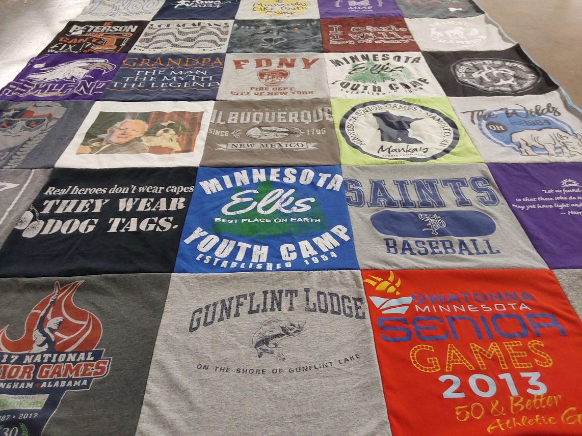 T-shirt quilt featuring saints baseball by JoAnn from MN
