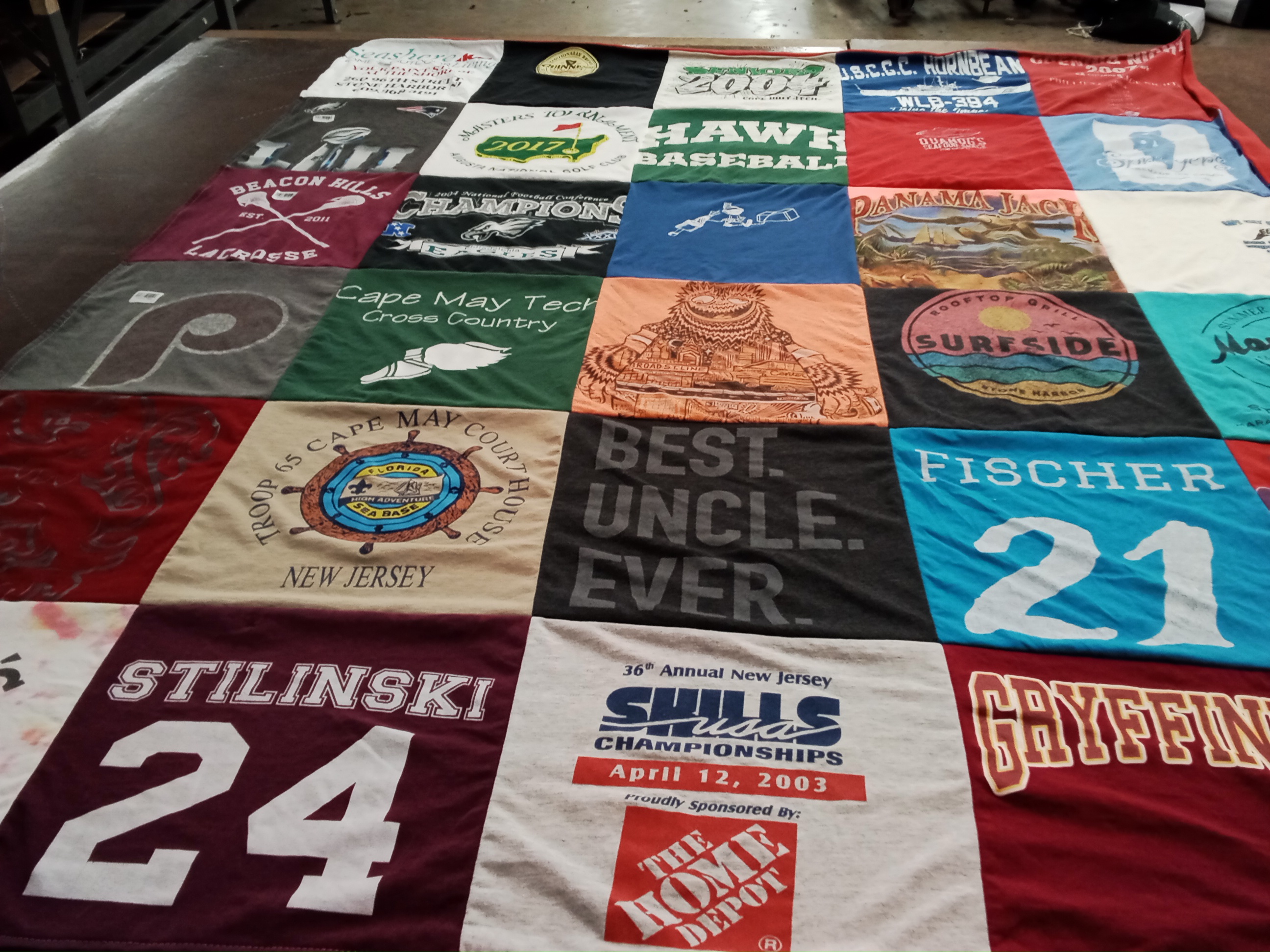 T-shirt quilt featuring cape may tech cross country, beacon hills lacrosse by Teri from NJ