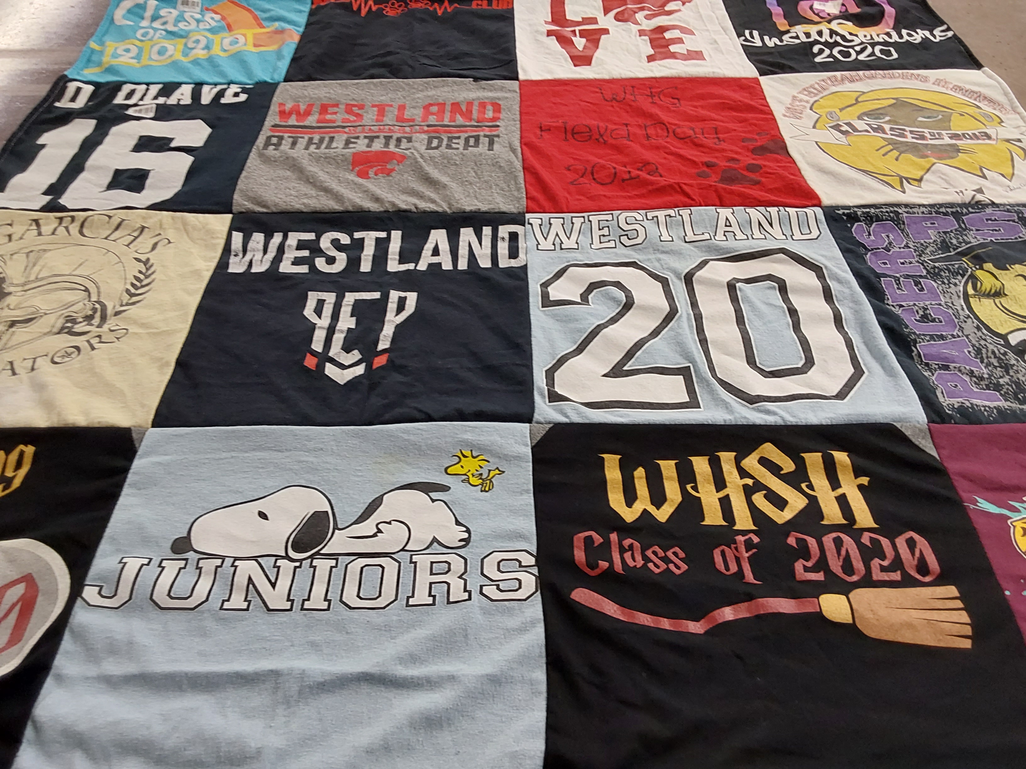 T-shirt quilt featuring westland high school by Dailys from FL