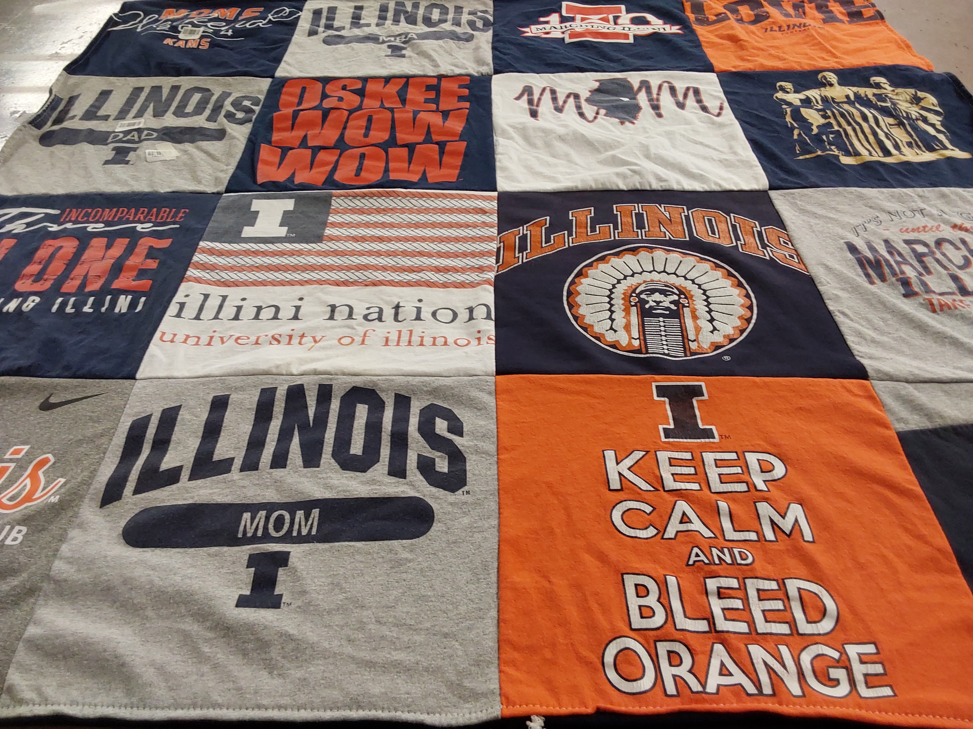 T-shirt quilt featuring fighting illini by Julie from IL