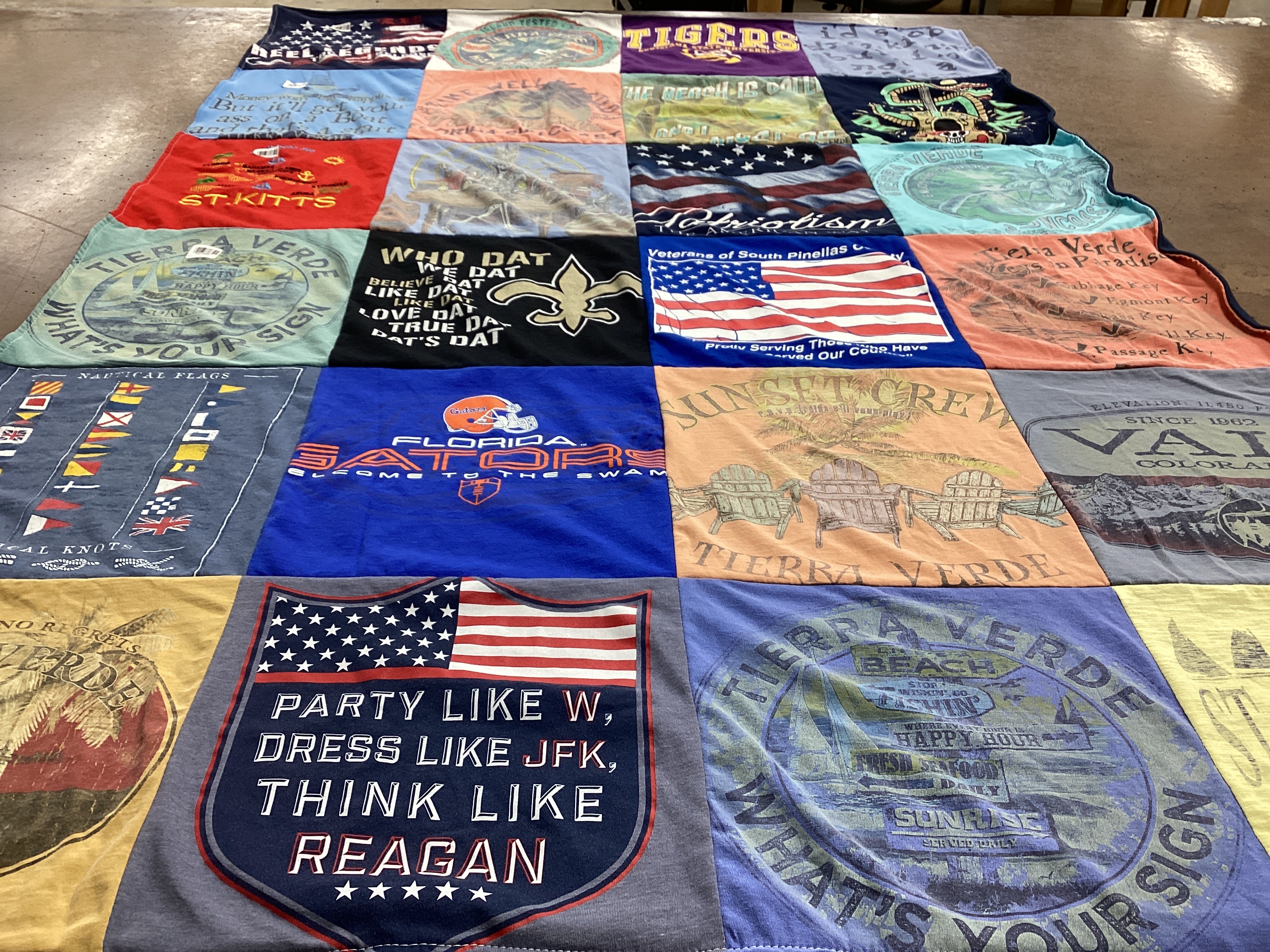 T-shirt quilt featuring florida gators, tampa bay buccaneers by Marilyn from GA