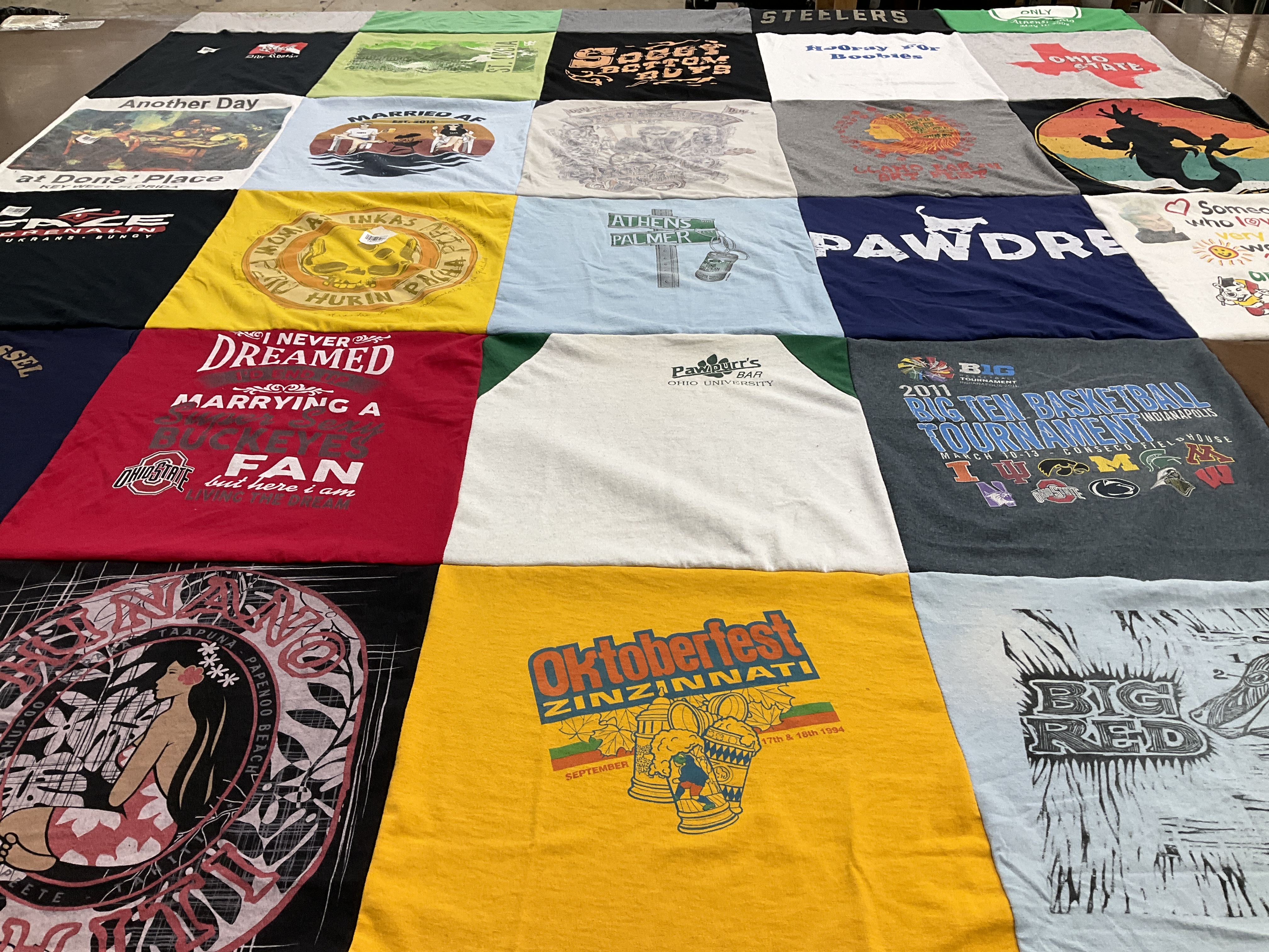 T-shirt quilt featuring ohio state buckeyes by Pamela  from OH