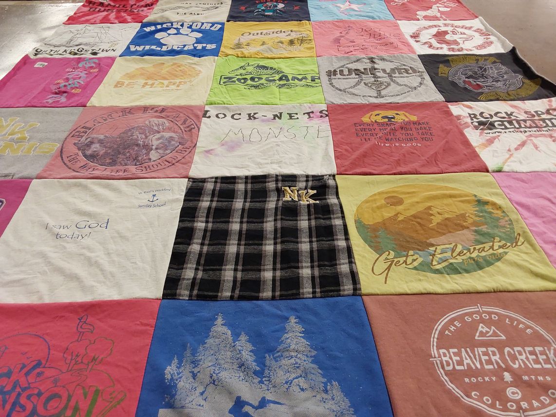 T-shirt quilt featuring wickford wildcats by Kathryn from RI