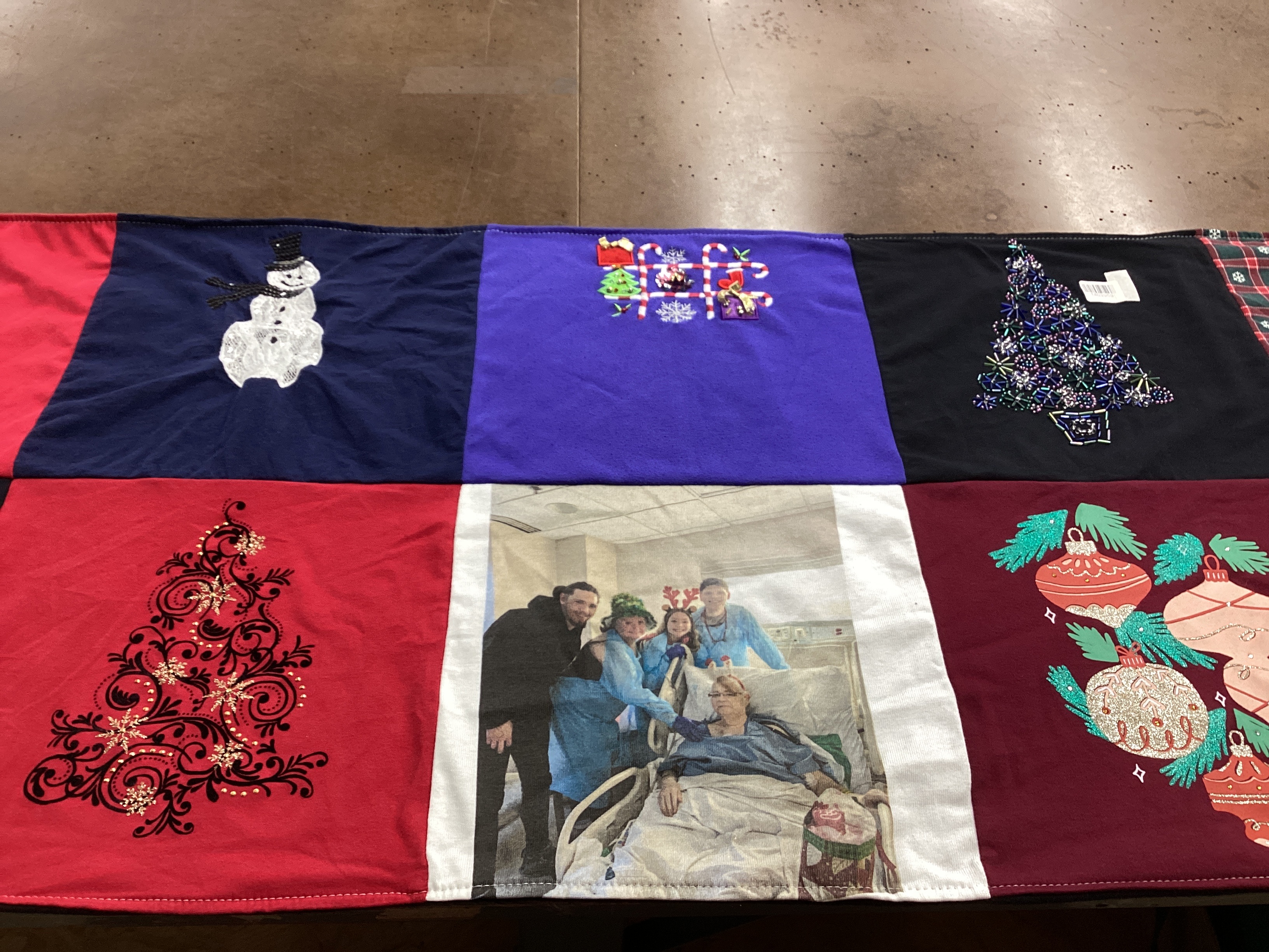 T-shirt quilt with christmas, holidays themes by Autumn from MI