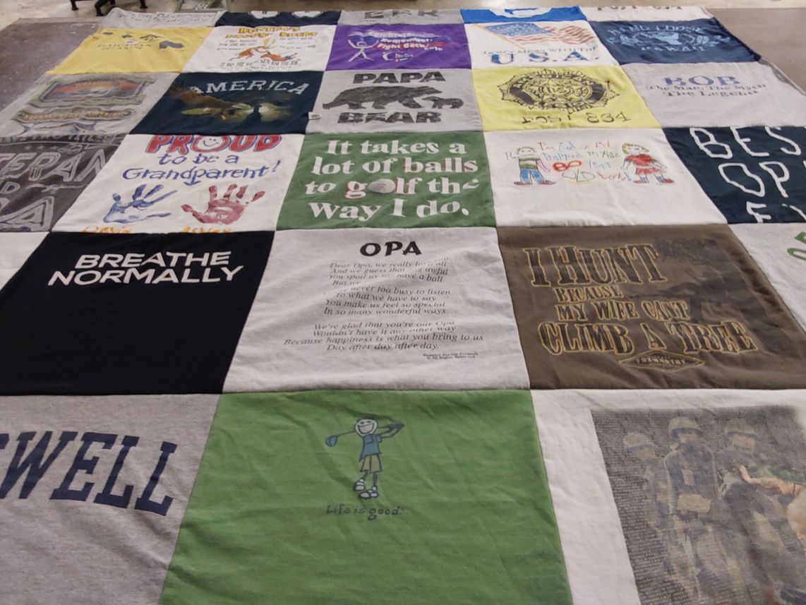 T-shirt quilt with family, humor themes by Bobbie-Jo from NC