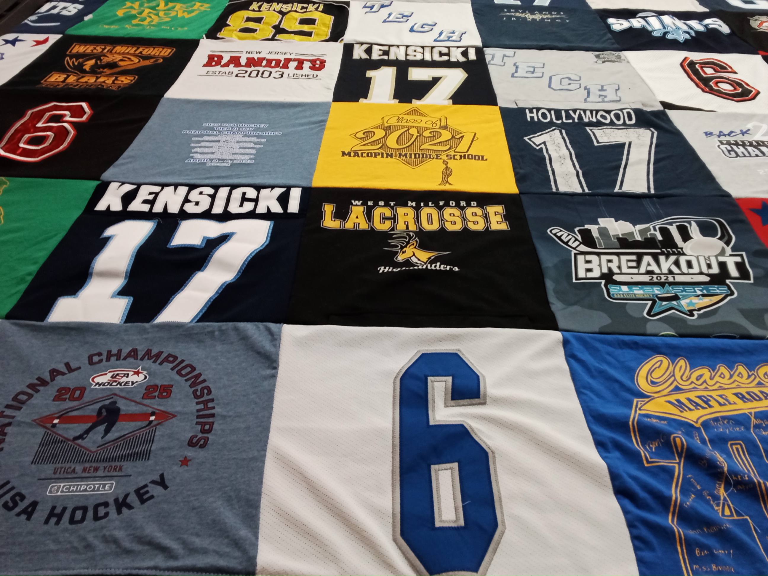 T-shirt quilt featuring west milford lacrosse, new jersey bandits by Kevin from NJ