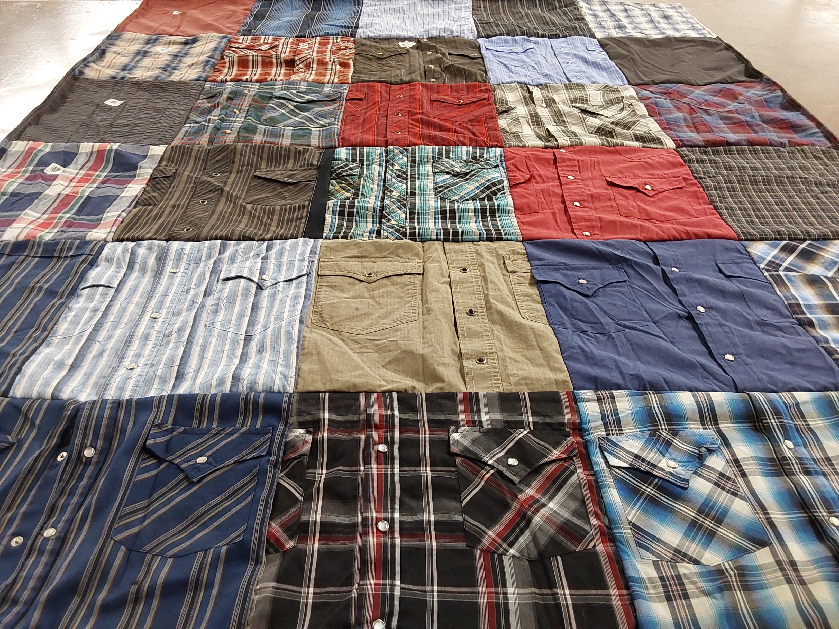 T-shirt quilt with fashion, textiles themes by Hannah from TX