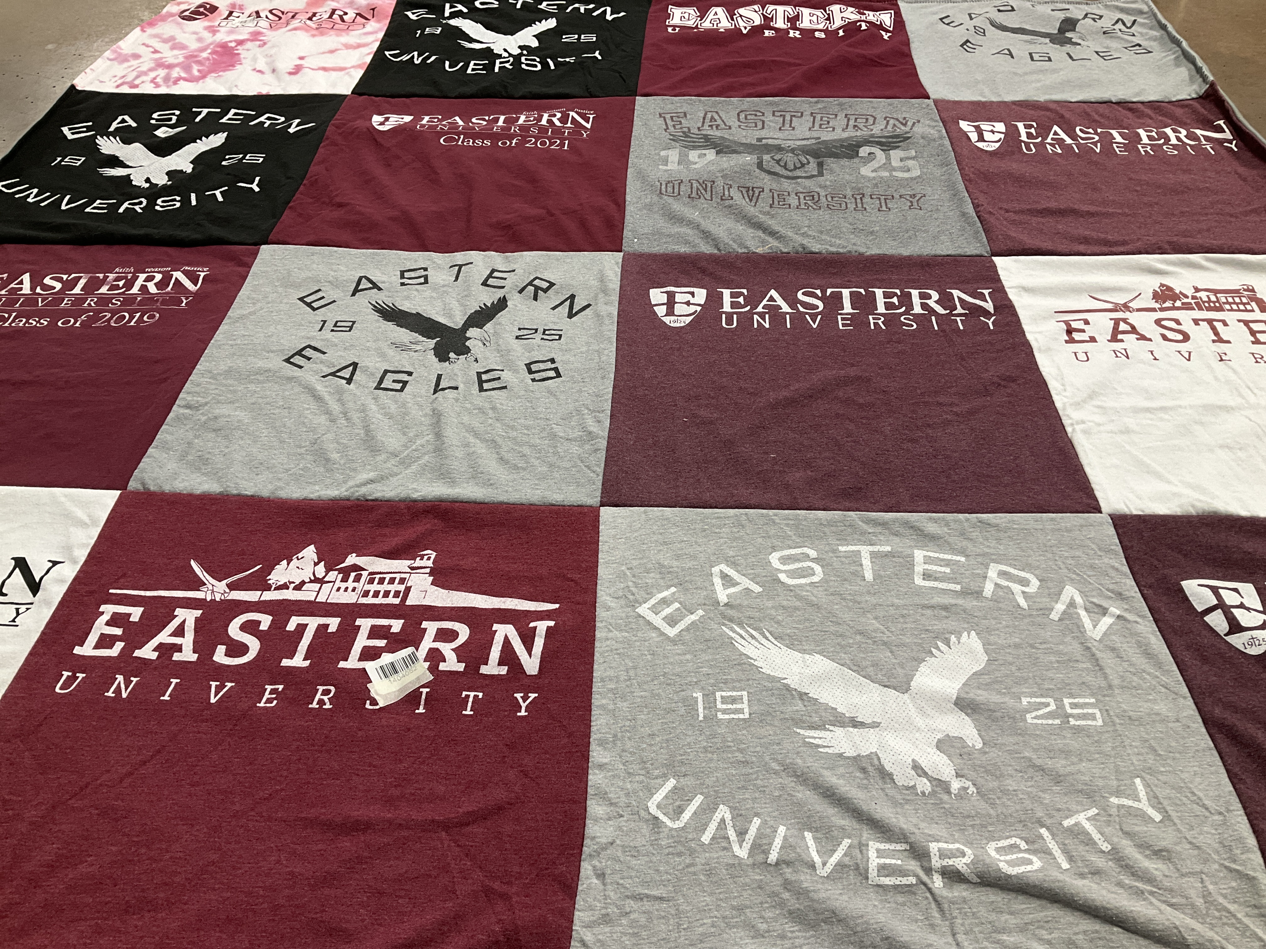 T-shirt quilt featuring eastern eagles by Neeka from PA