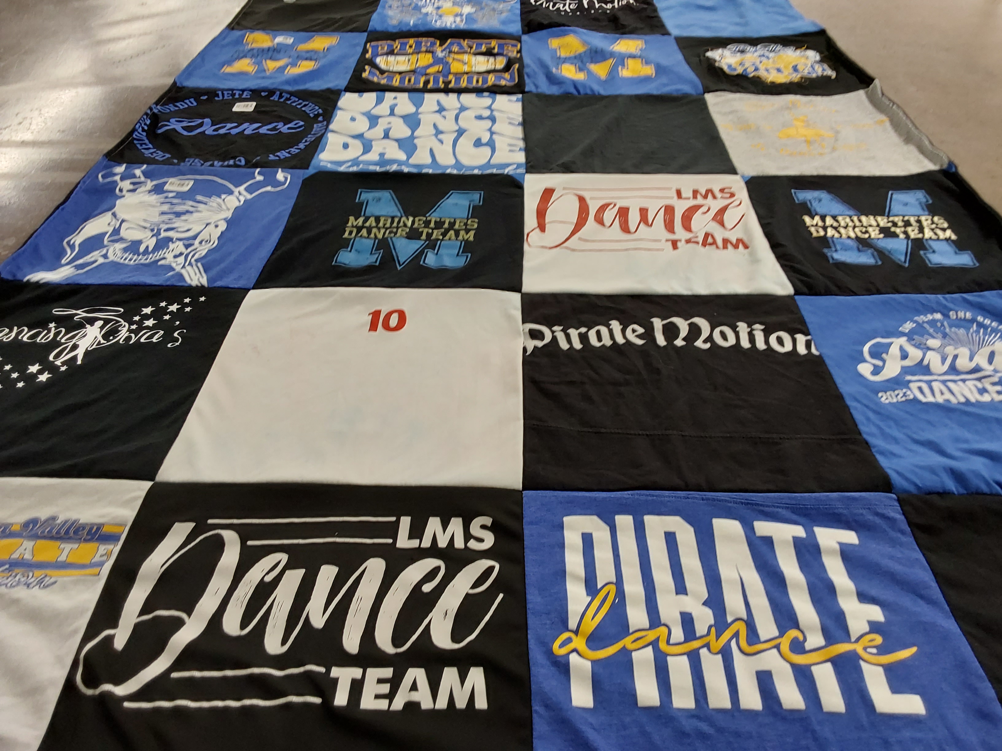 T-shirt quilt featuring lms dance team, marinette dance team by Esther from NV