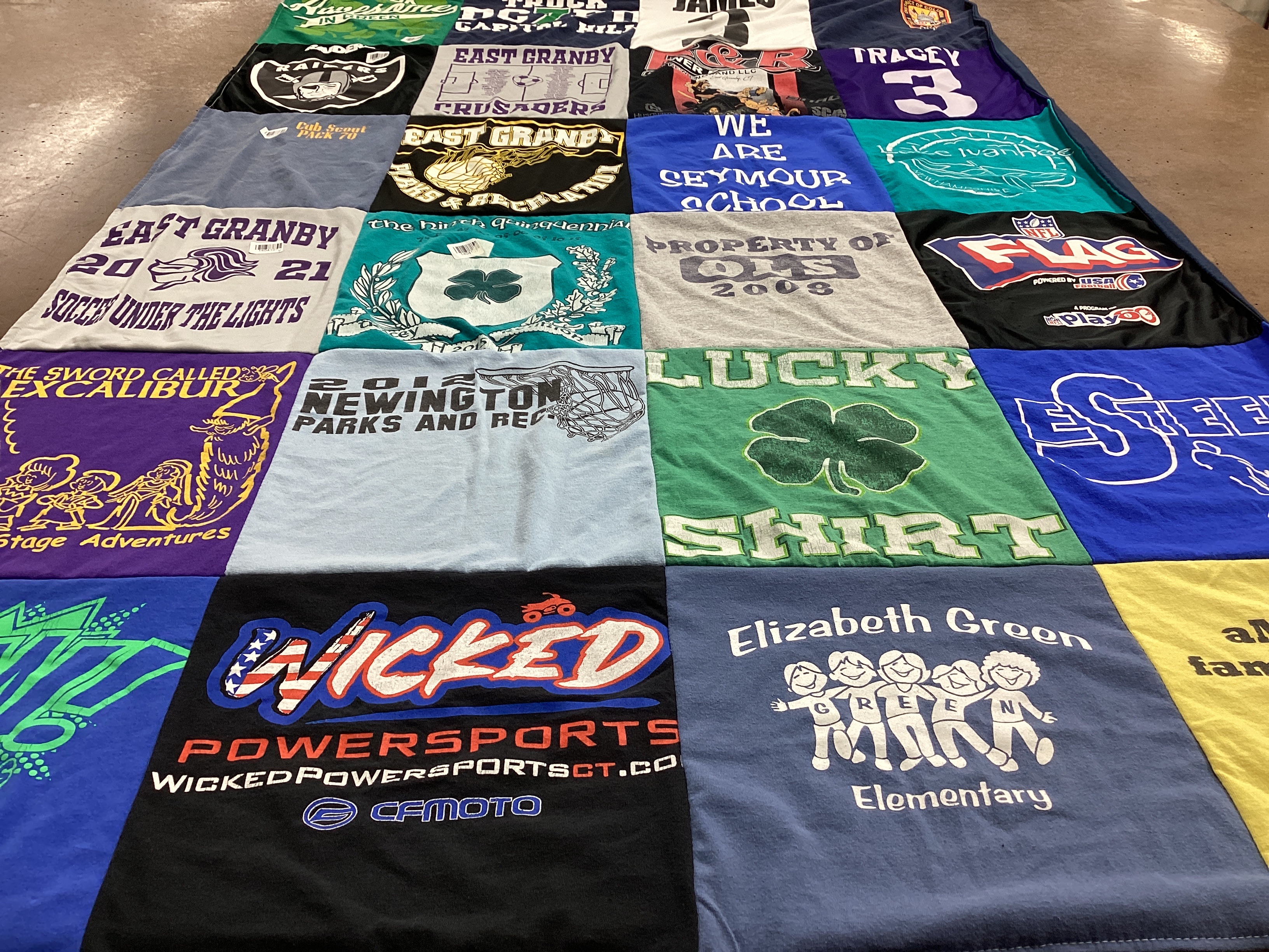T-shirt quilt featuring east granby high school soccer by Susan from CT