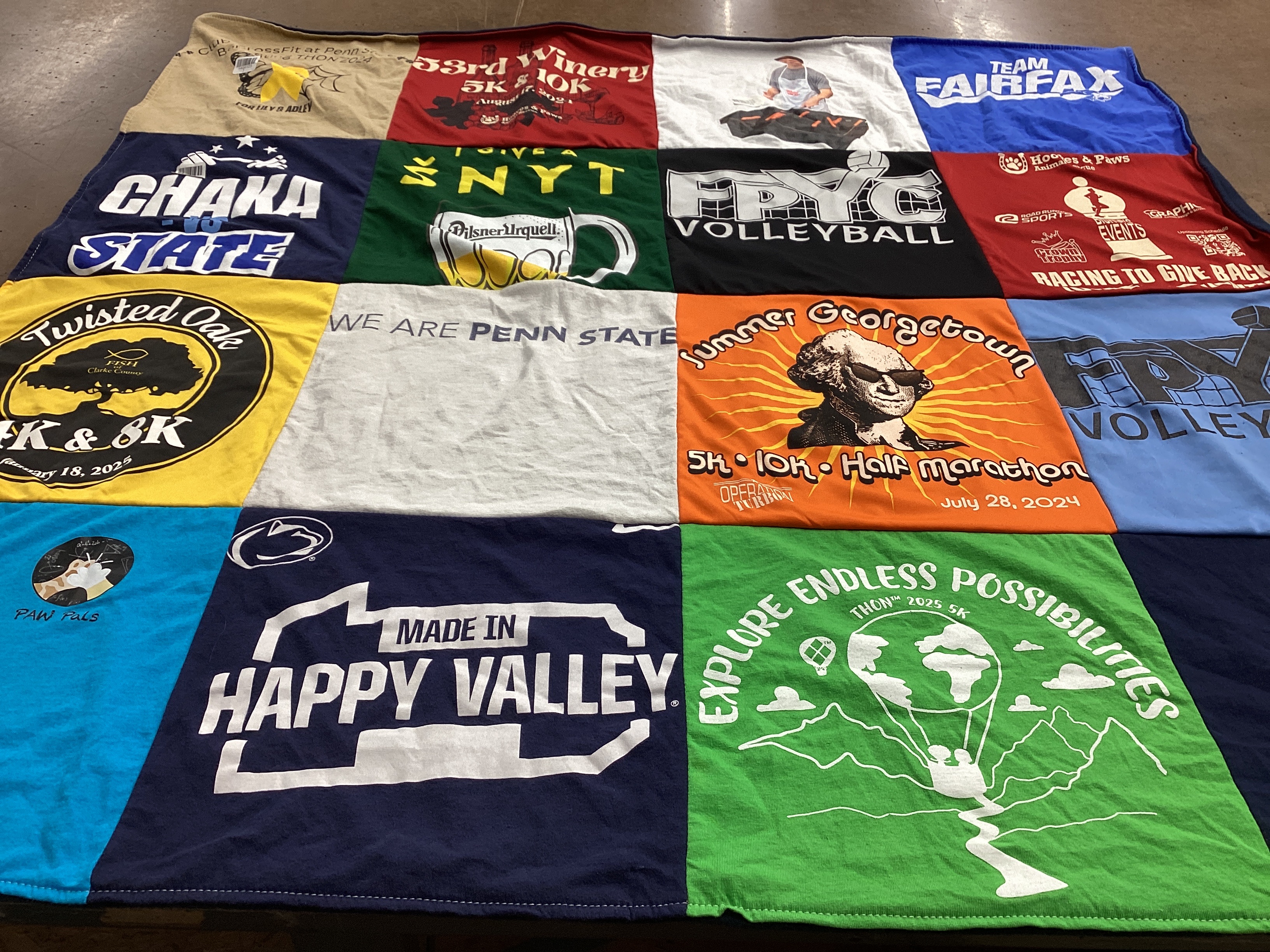 T-shirt quilt from penn state university by Elle from VA
