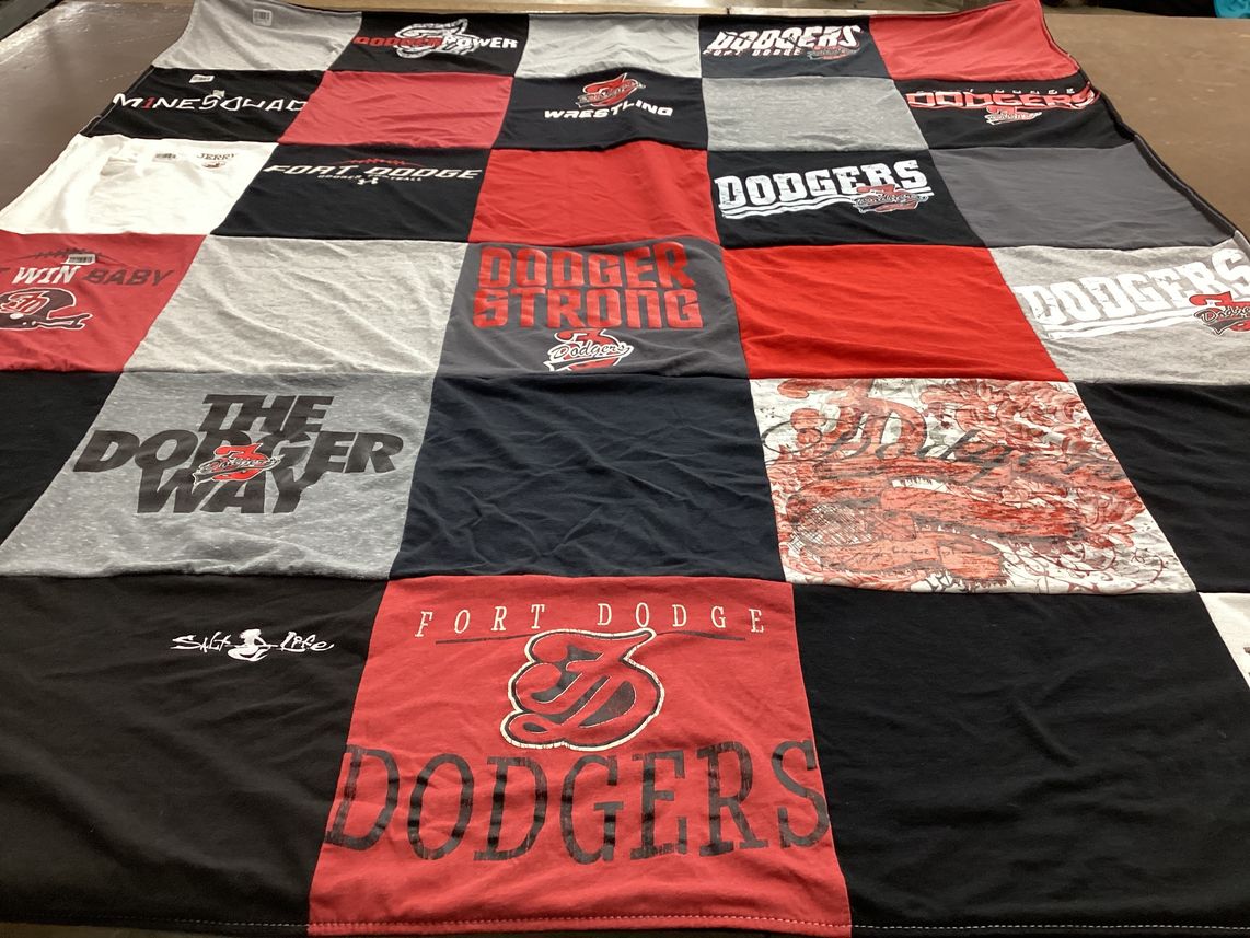 T-shirt quilt featuring fort dodge dodgers by David from IA