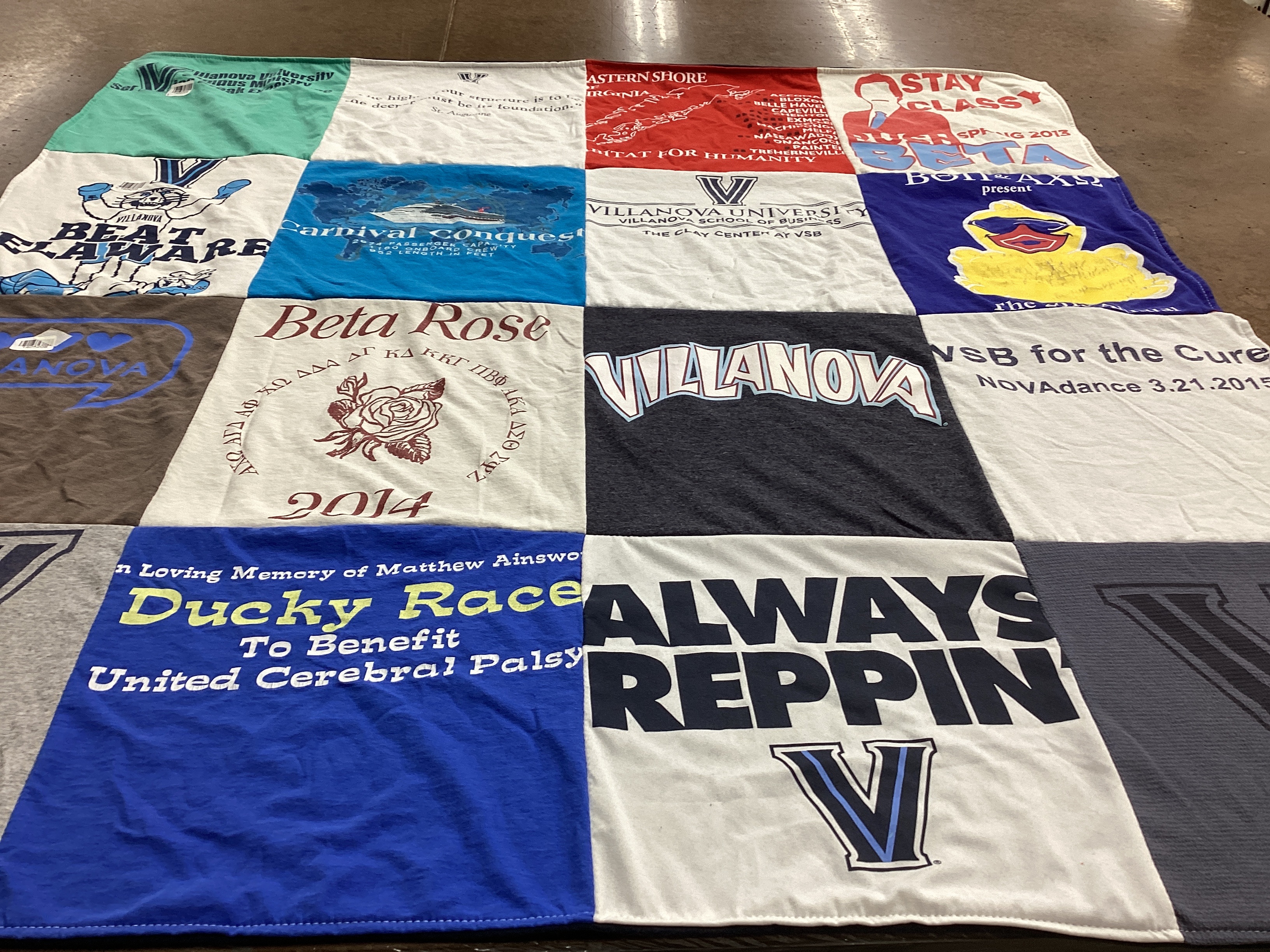 T-shirt quilt from villanova university by Eric from NJ