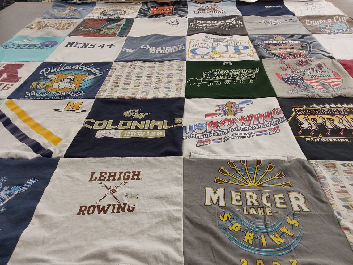 T-shirt quilt from george washington university, lehigh university by Melissa from NJ