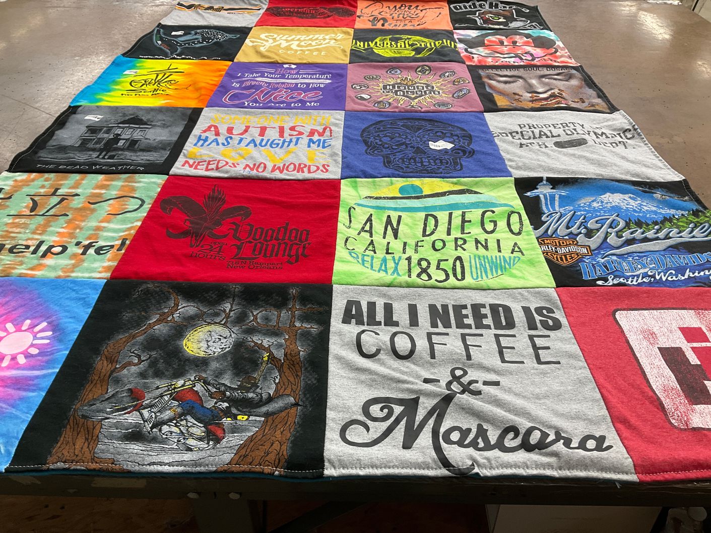 T-shirt quilt from university of san diego by Kathy from WI