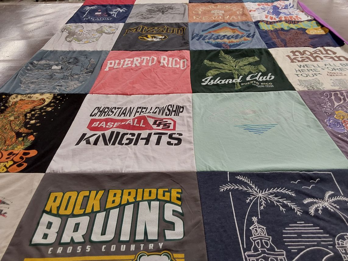 T-shirt quilt featuring rock bridge high school, rock bridge bruins by David from MO