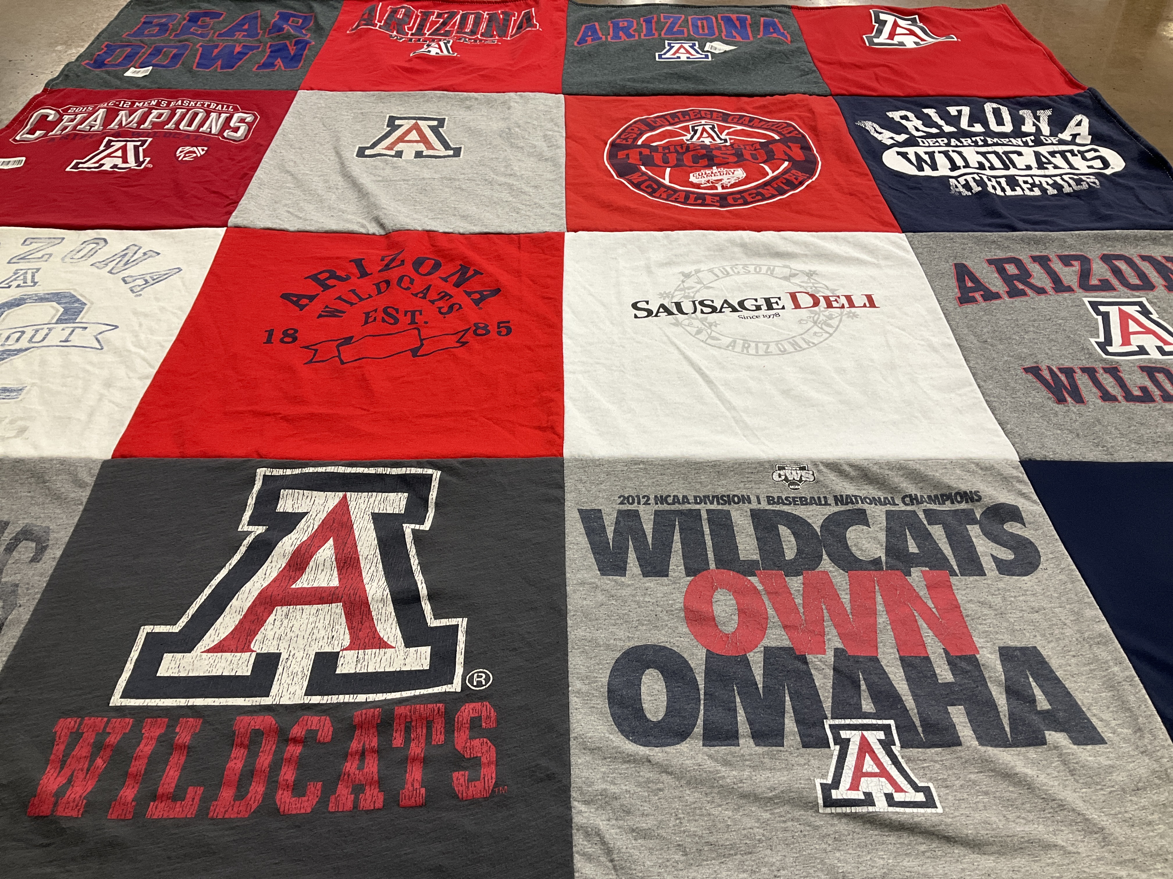 T-shirt quilt featuring arizona wildcats by Lisa from AZ