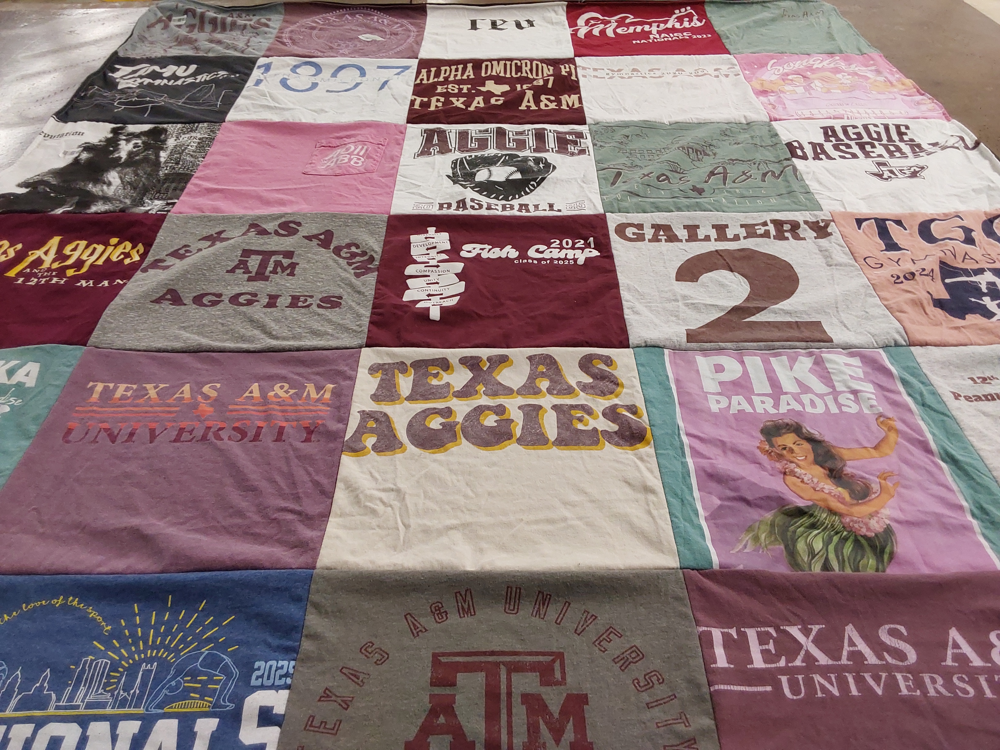 T-shirt quilt featuring texas a&m aggies by Ashley from CA