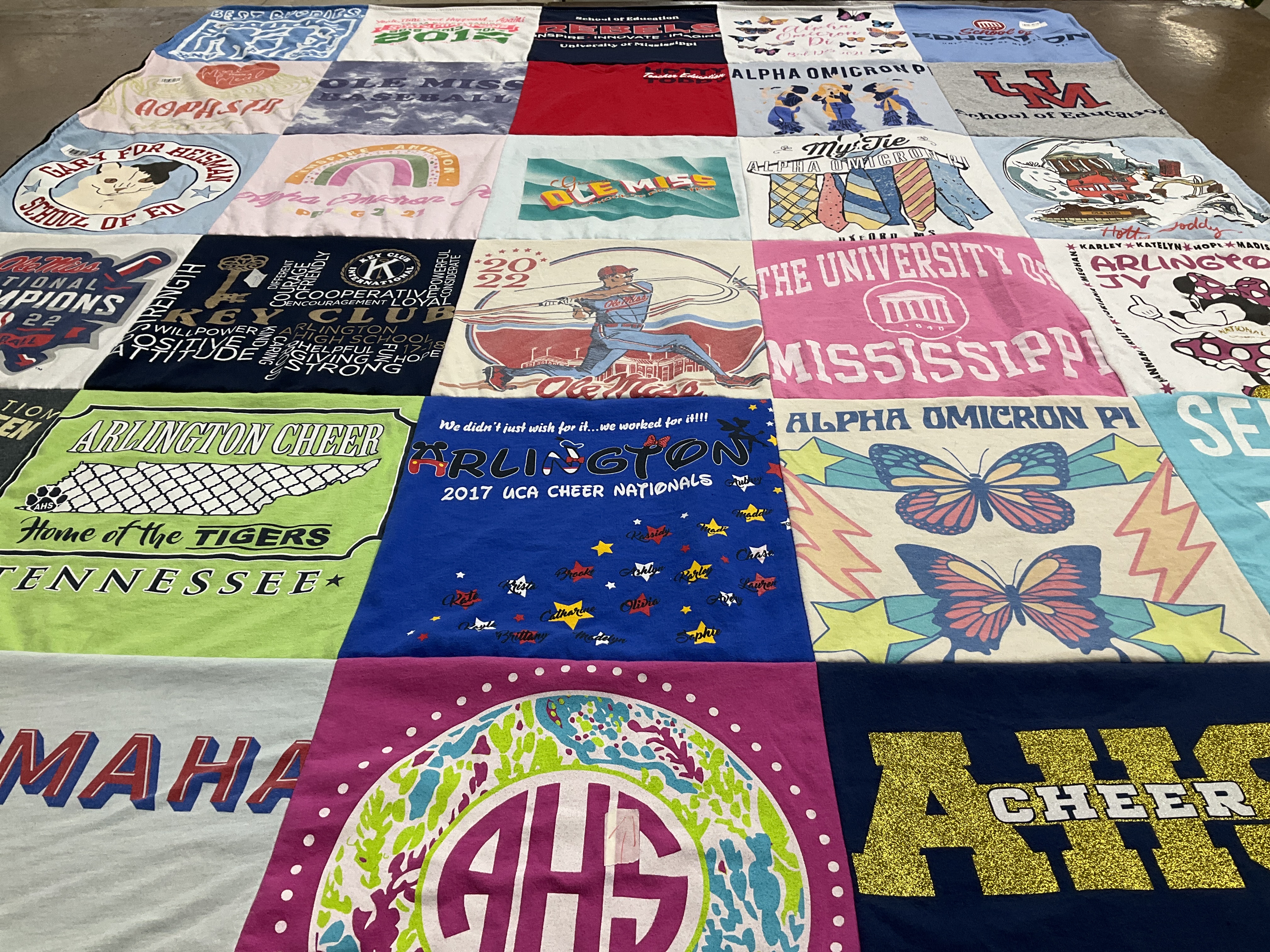 T-shirt quilt featuring arlington cheer by Kelly from AR