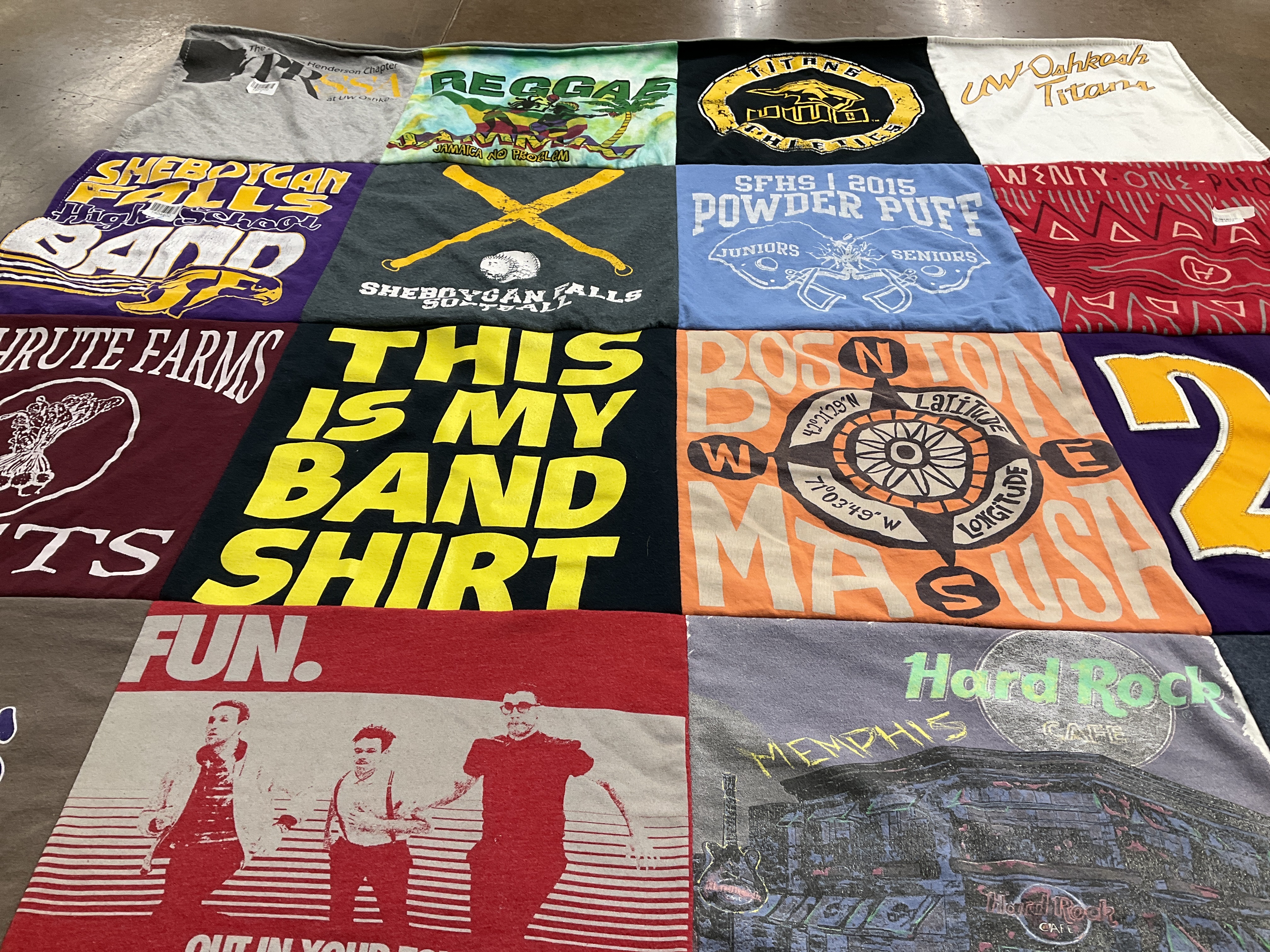 T-shirt quilt featuring oshkosh titans by Tammy from WI
