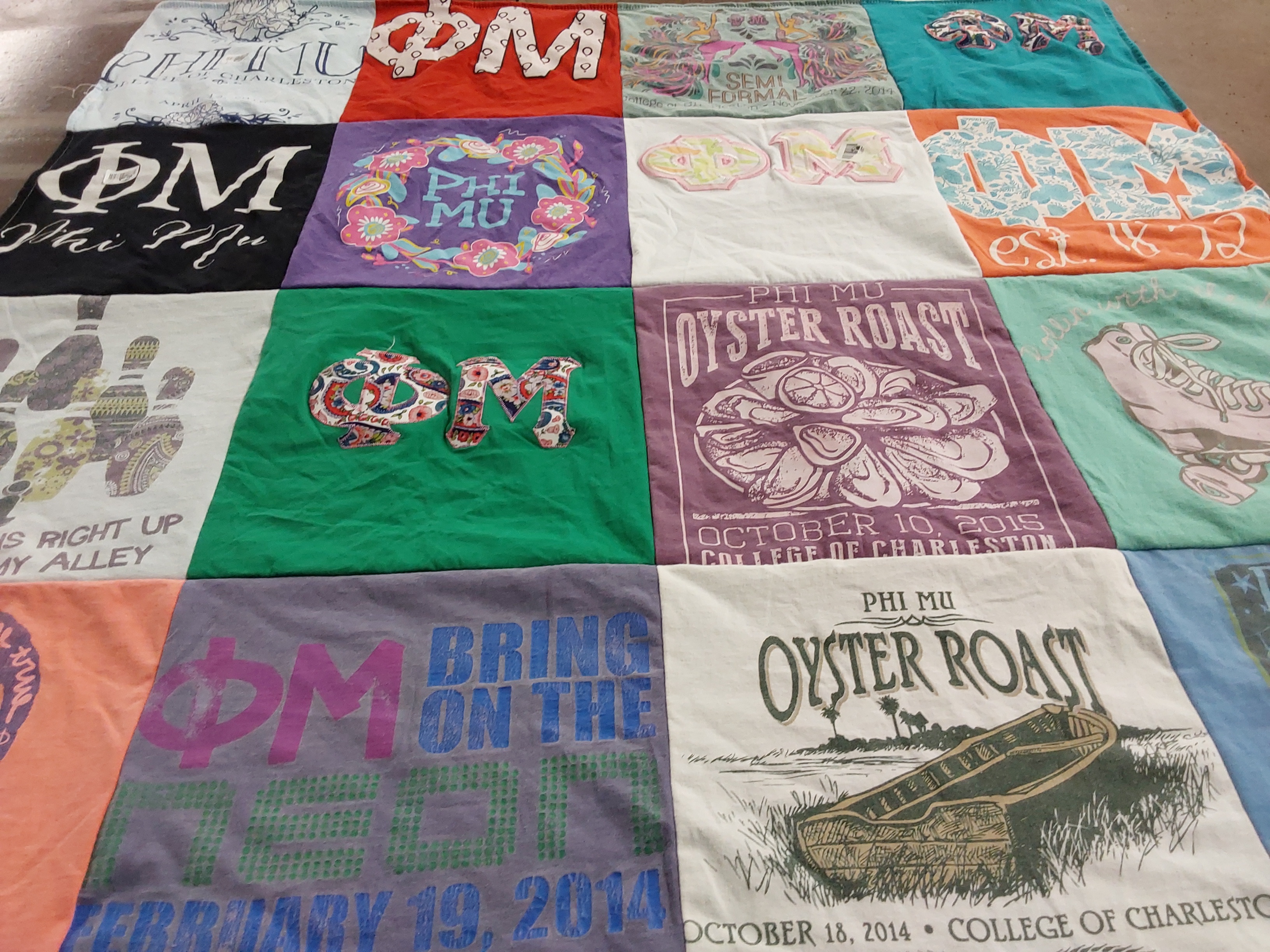 T-shirt quilt from college of charleston by Kirsten from SC