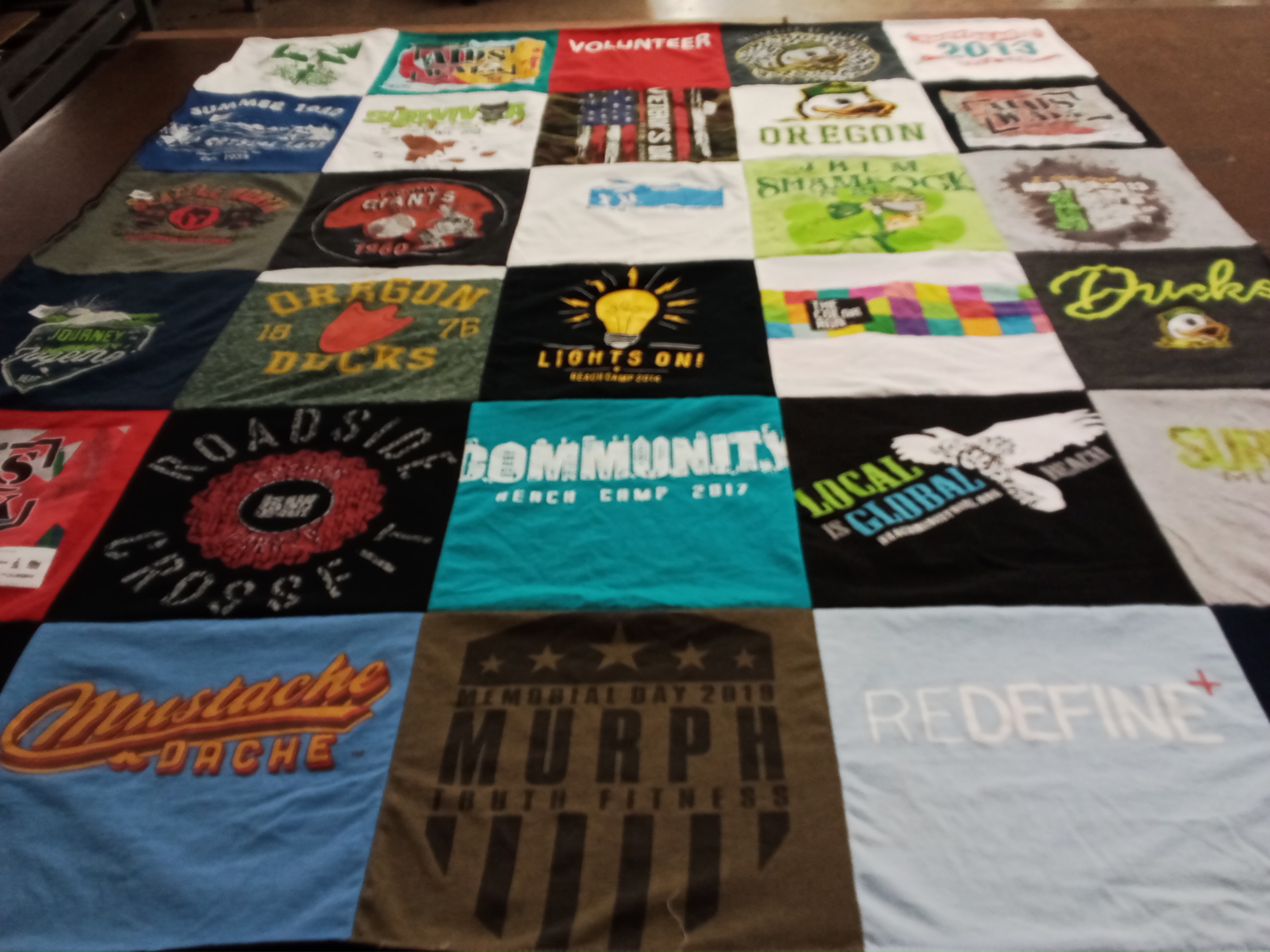 T-shirt quilt from university of oregon by Kristina from WA